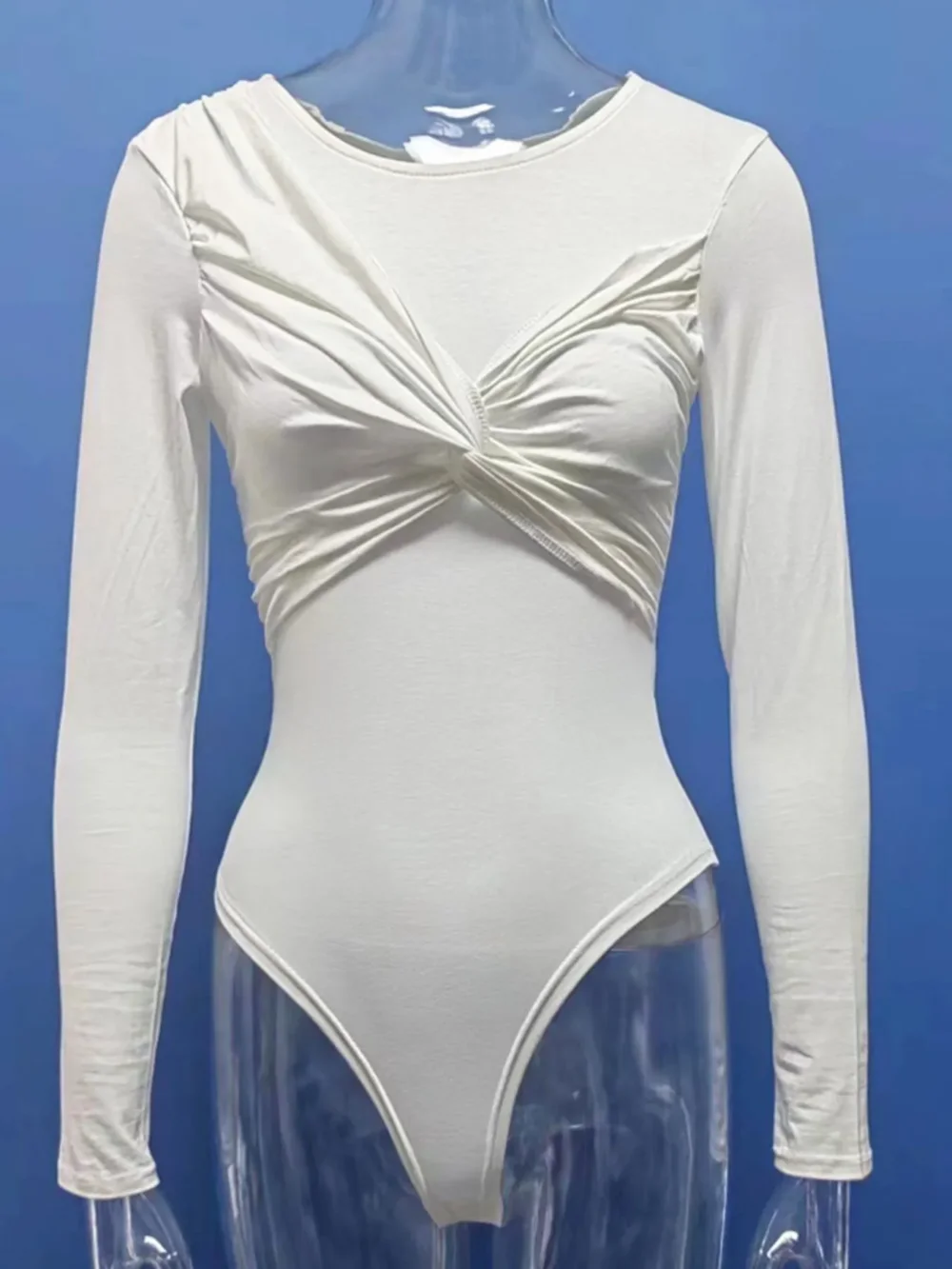 Twist Front Long Sleeve Bodysuit - 5