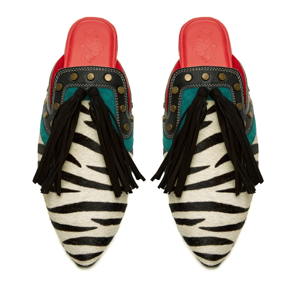 Zebra Cone Mules Women