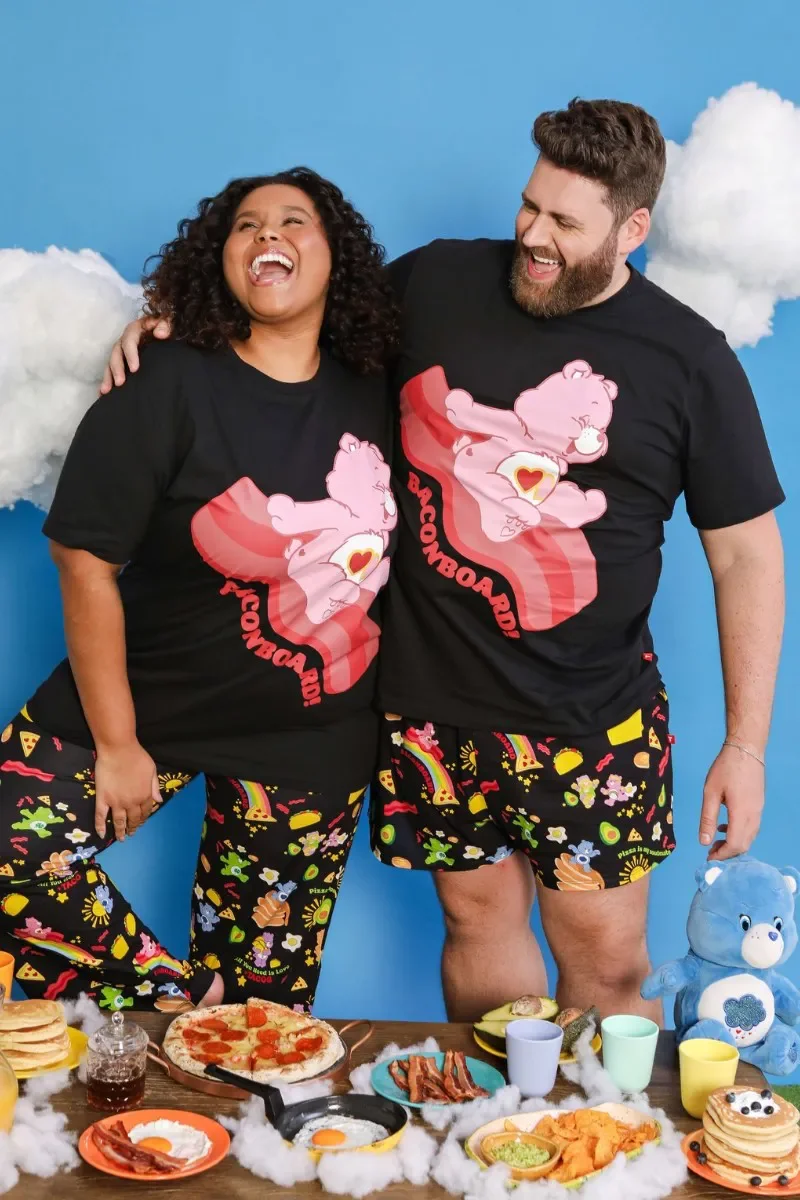 Camiseta Pijama Unissex Estampa Ursinhos Carinhosos Comida