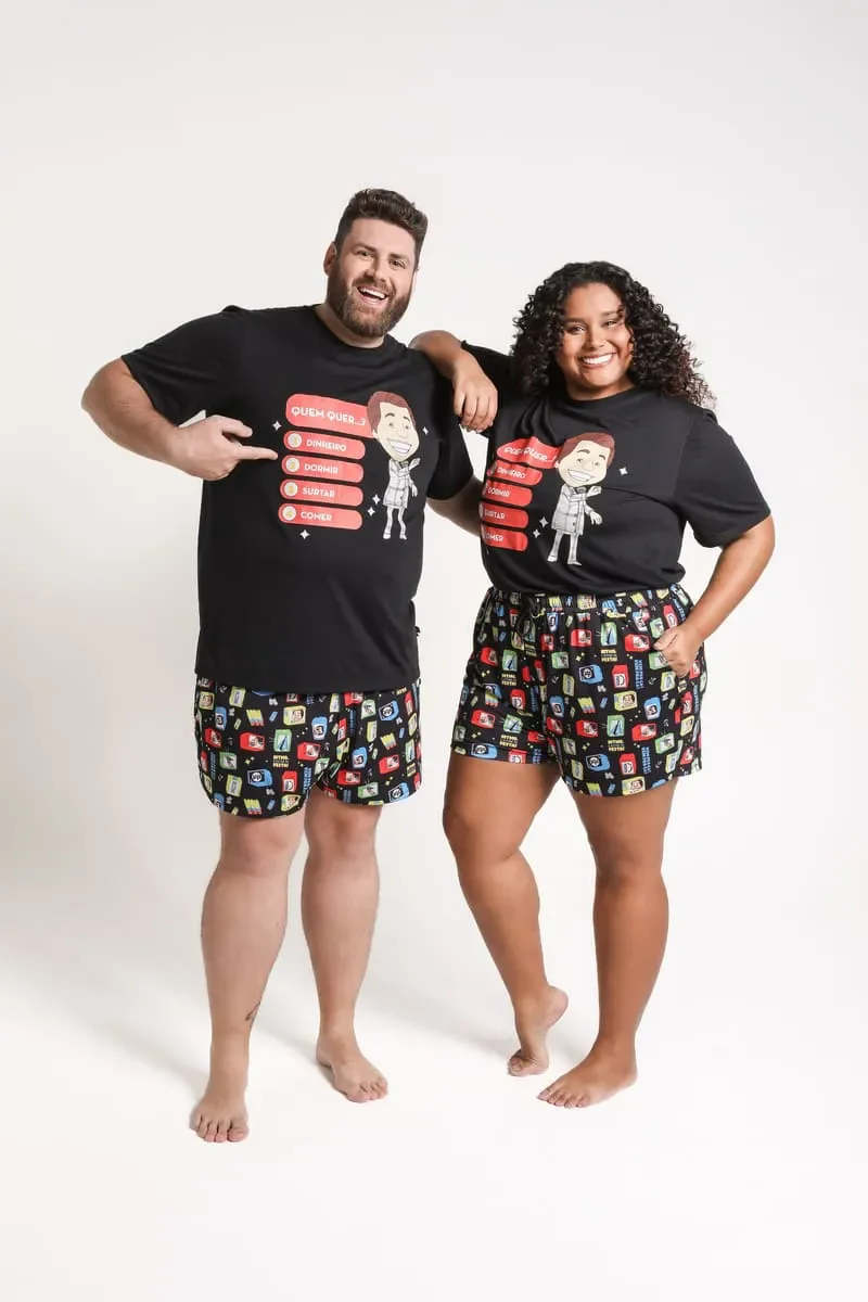 Camiseta Pijama Unissex Estampa Localizada Silvinho TV