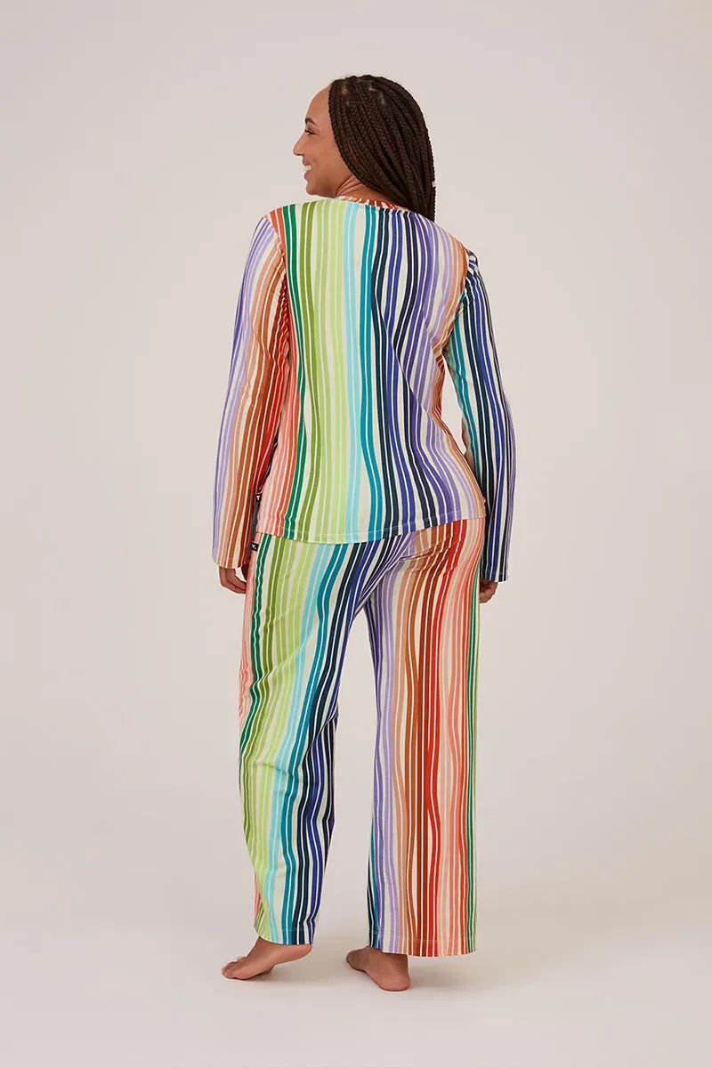 Blusa Manga Longa Pijama Estampa Prisma - 3