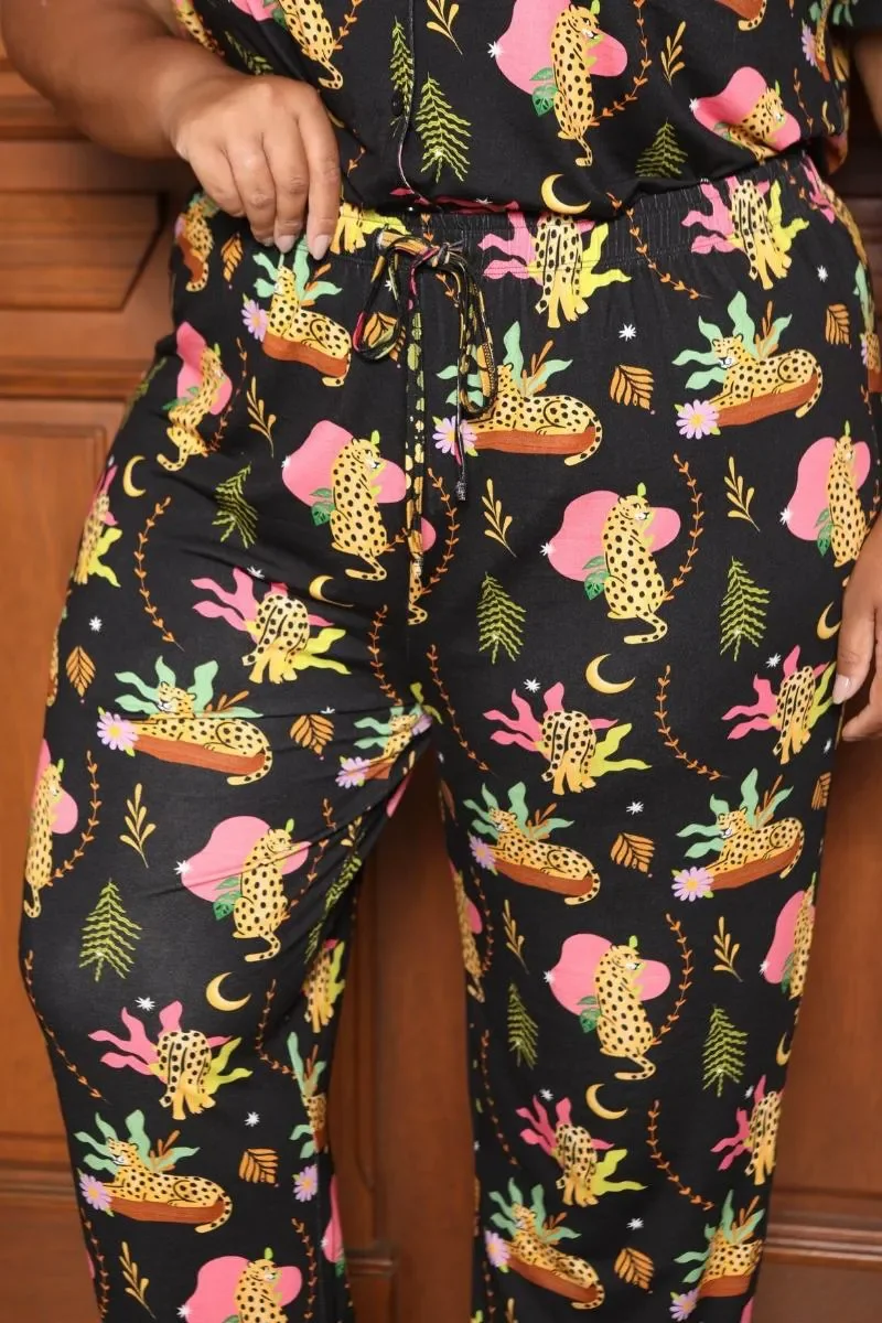 Calça Pijama Reta Feminina Estampa Segredos Da Onça