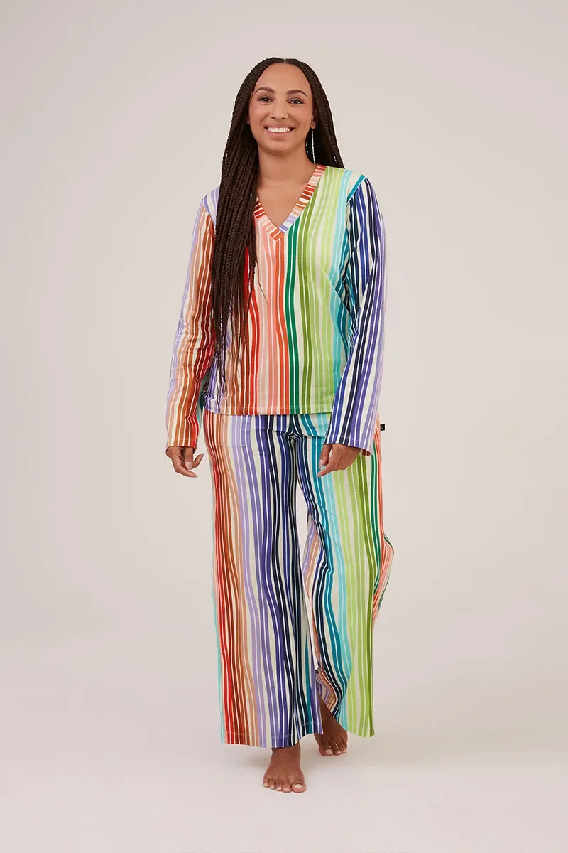 Blusa Manga Longa Pijama Estampa Prisma