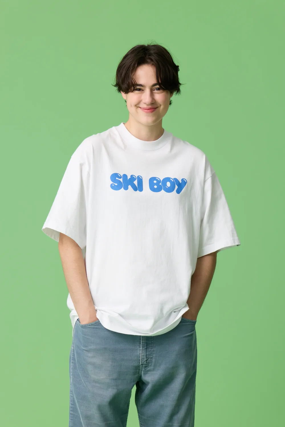 [受注生産・9月末から発送予定] P-City TEE / WHITE (SKI BOY)