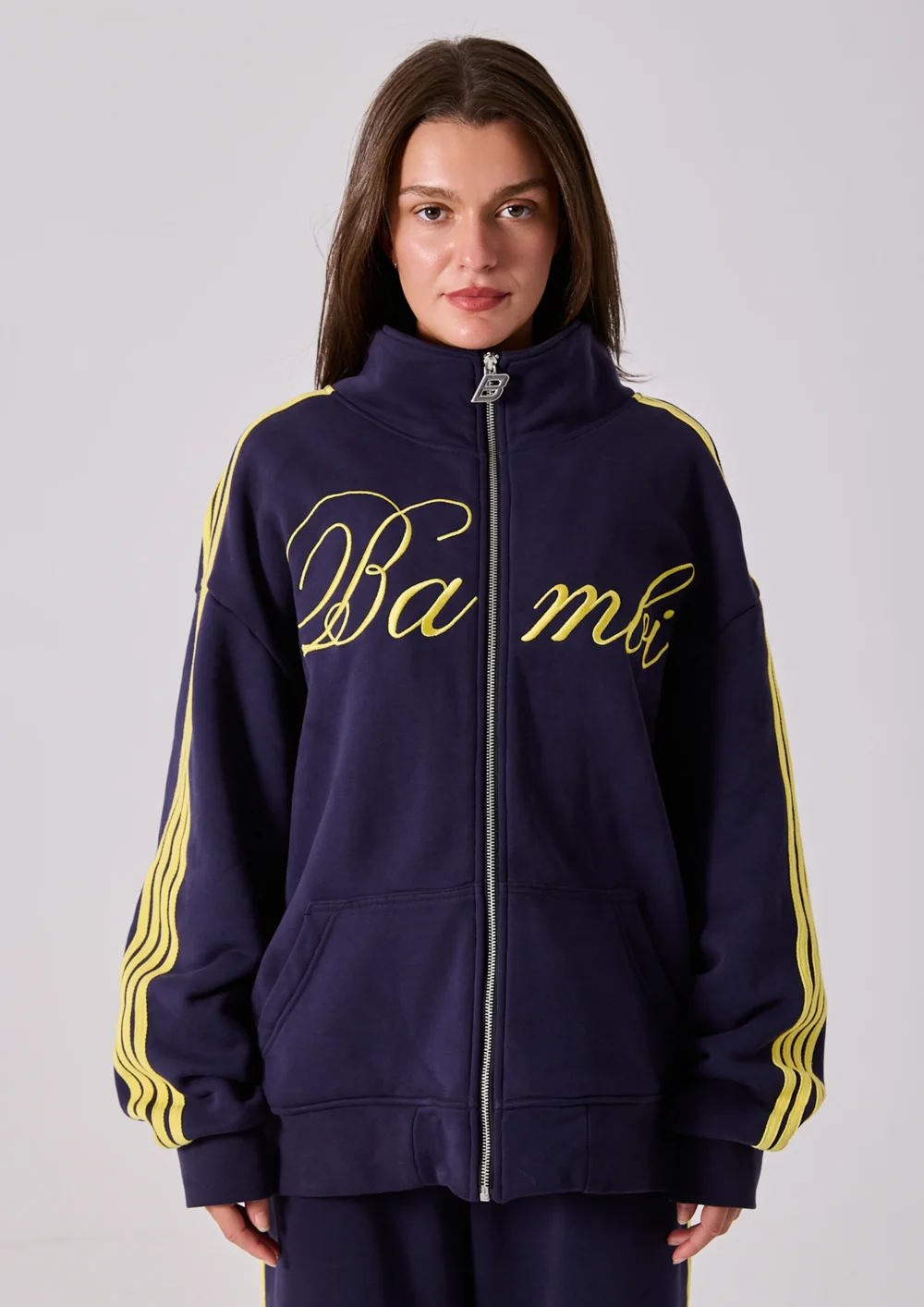 SPEARS STRIPE ZIP JACKET - INK