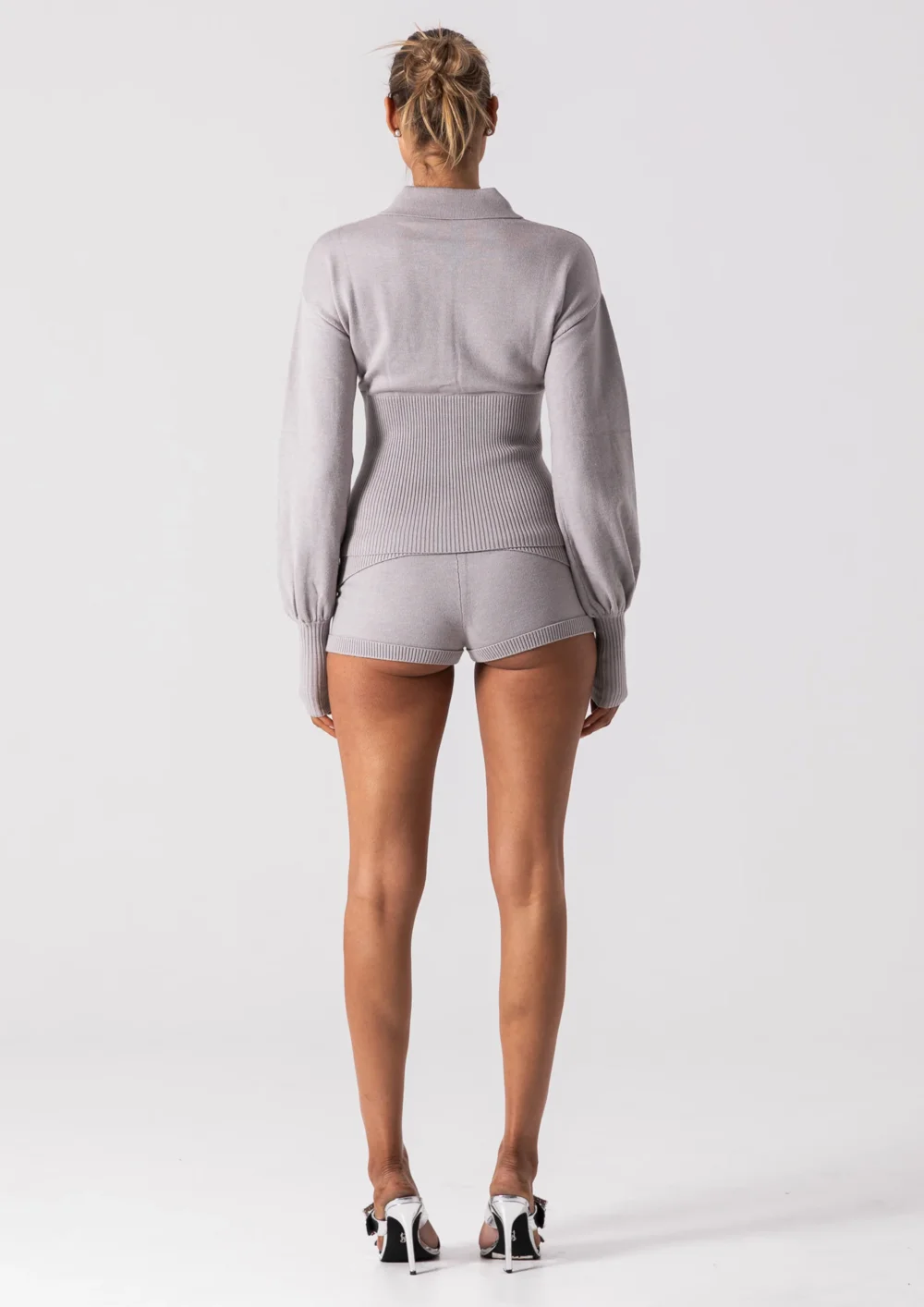 DAPHNE KNIT BUTTON UP - GREY - 4