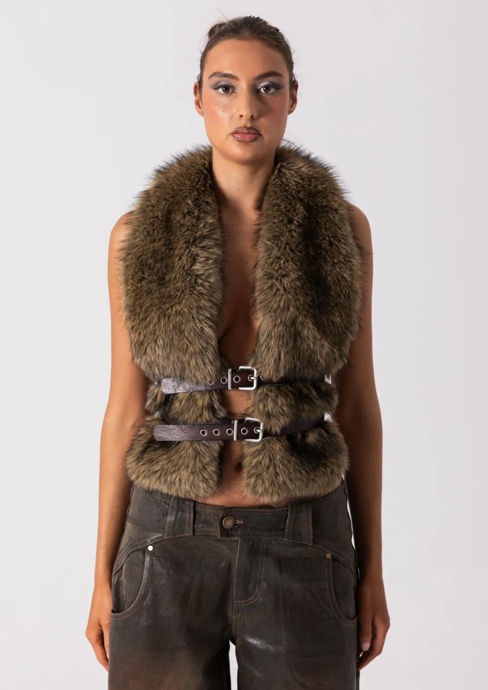 FUR HALTER TOP - VIXEN