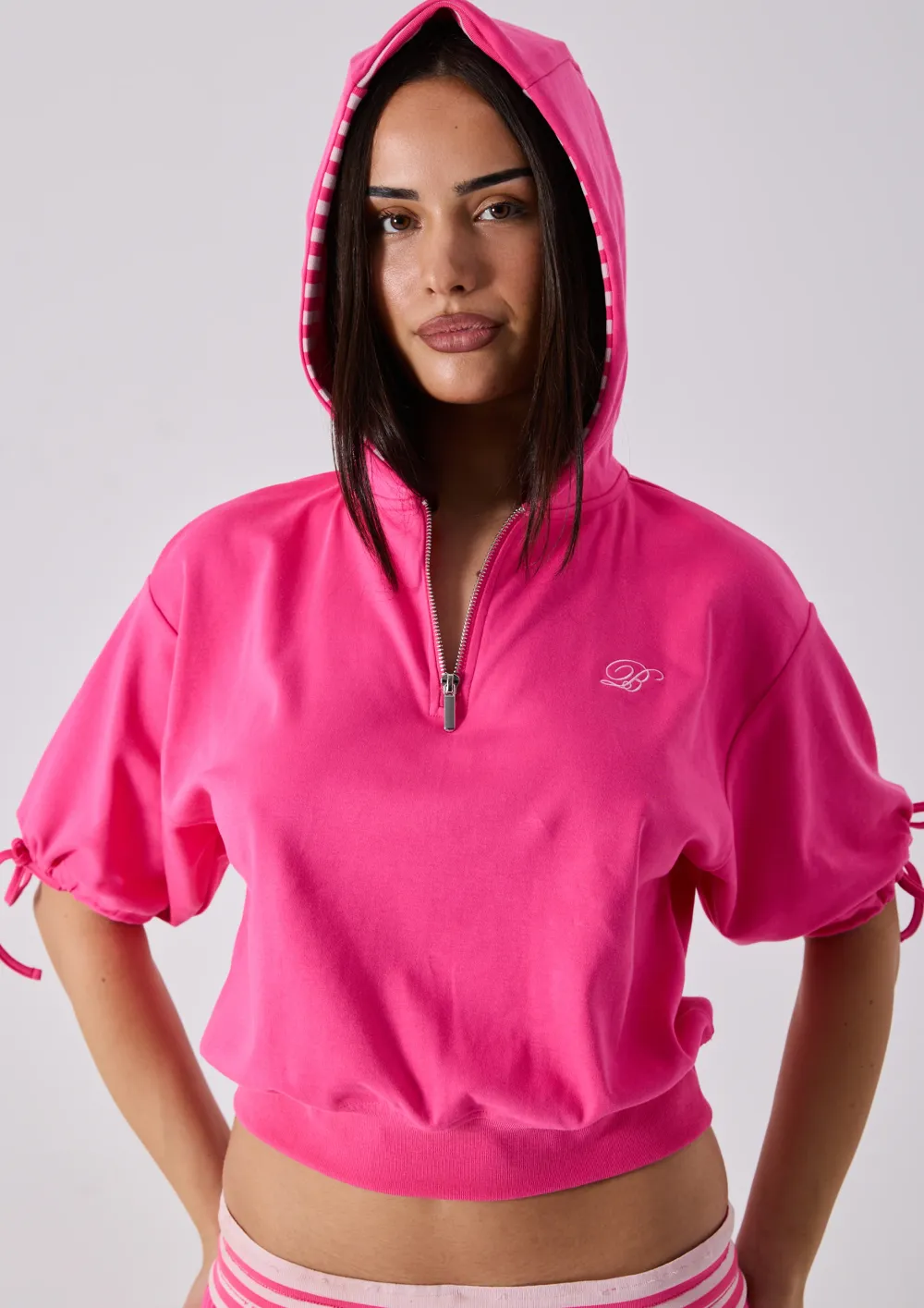 ELARA SHORT SLEEVE LOUNGE TOP - HOT PINK - 4