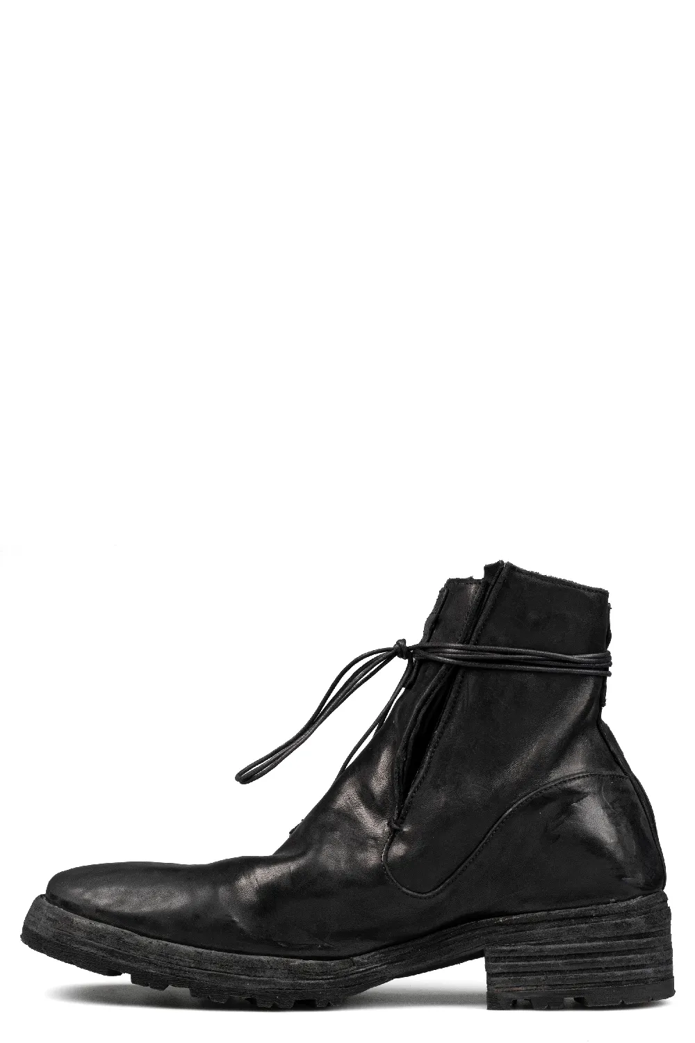 Laced leather boots