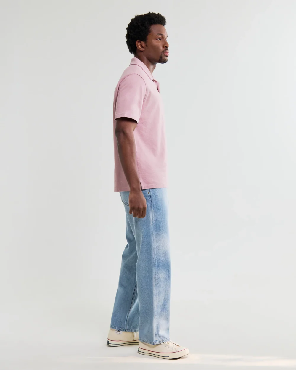 Atwood - Dusty Pink Textured Organic Cotton Polo Shirt - 5