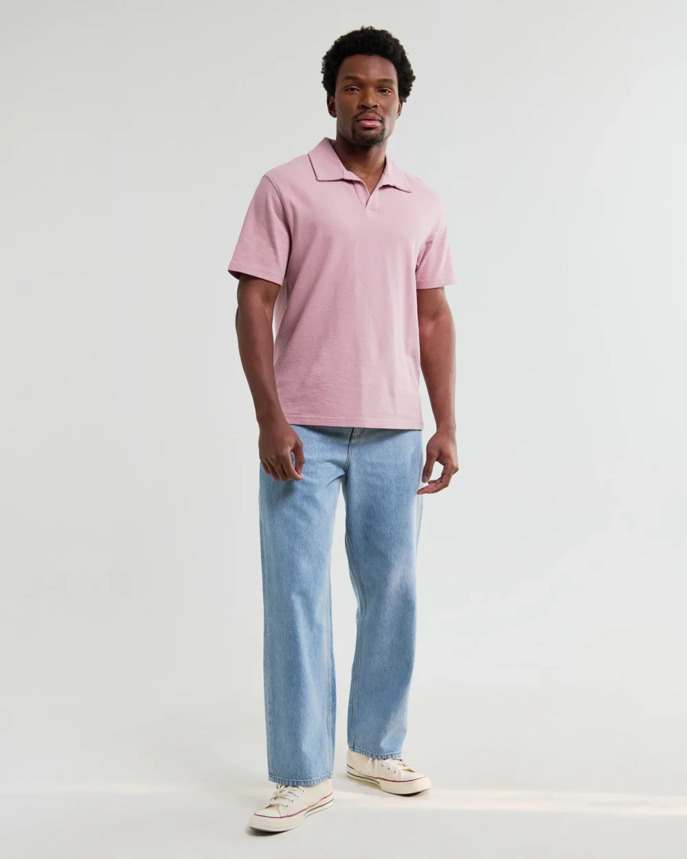 Atwood - Dusty Pink Textured Organic Cotton Polo Shirt - 4
