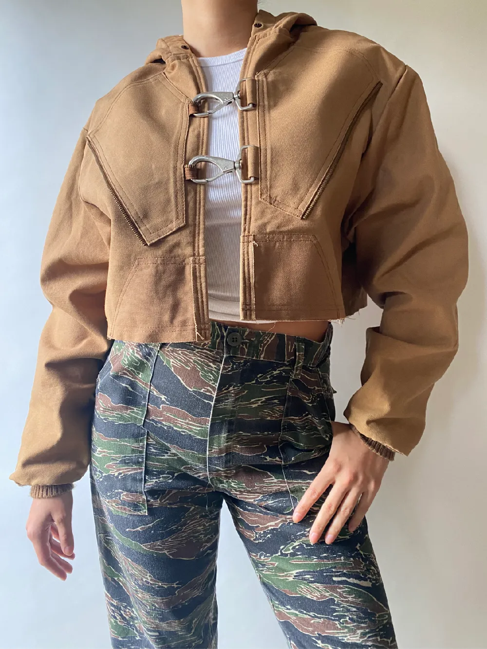 1/1 Upcycled Canvas Workwear Cropped Jacket