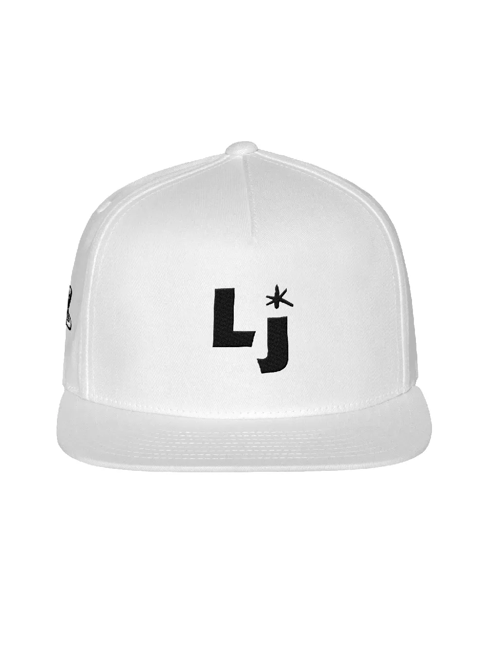 "Icon" Flat Snapback Cap in White
