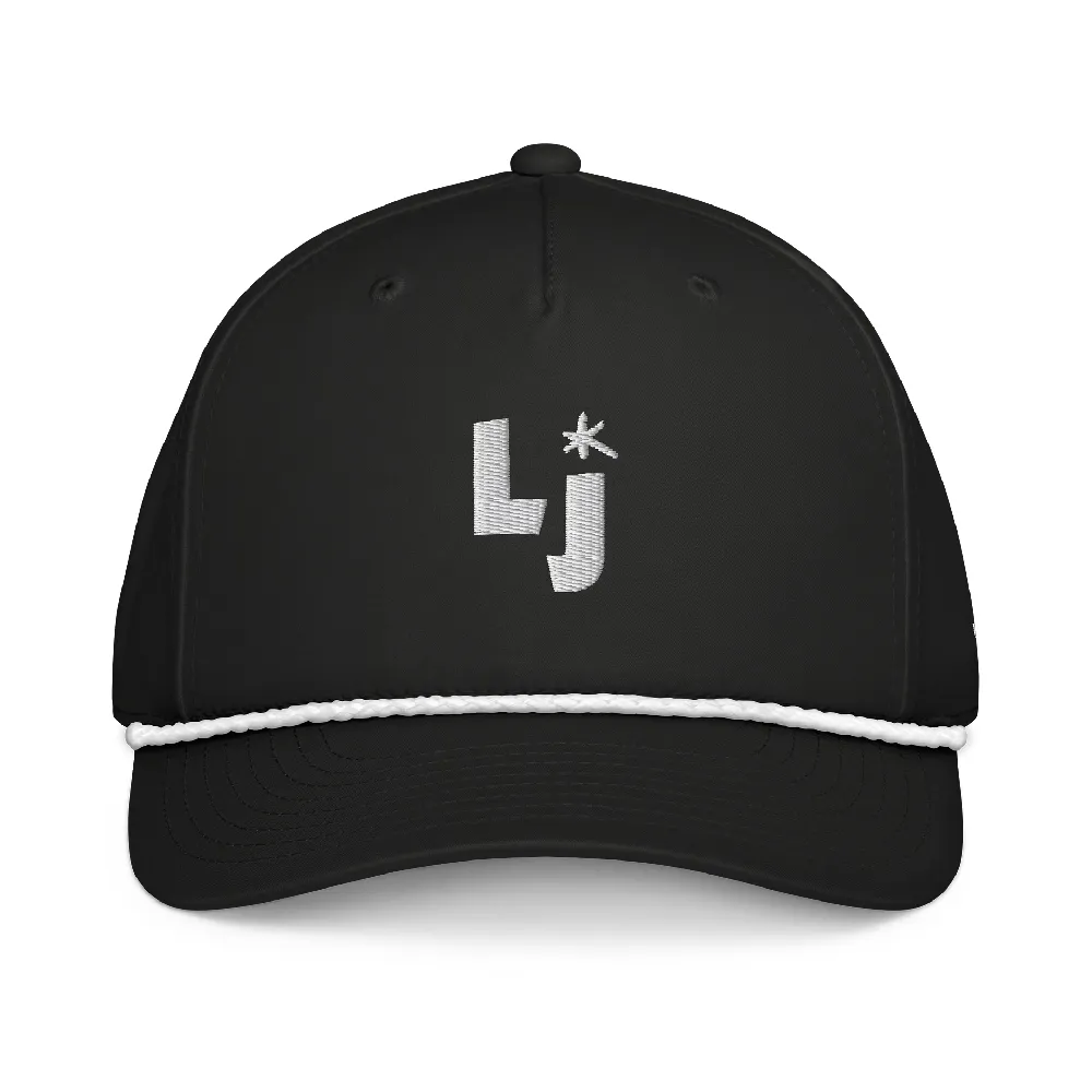 "Icon" Golf Rope Cap in Black