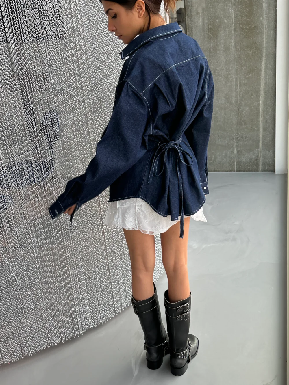 Mermaid Blouse Dark Blue Denim - 3