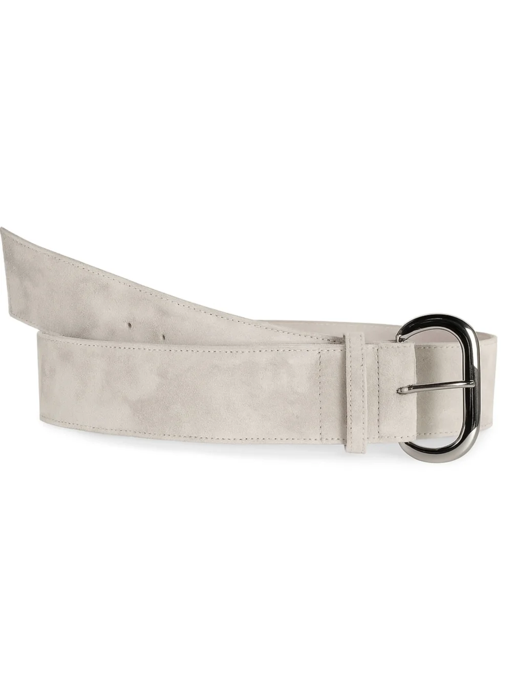 Wide Belt Grey Suede