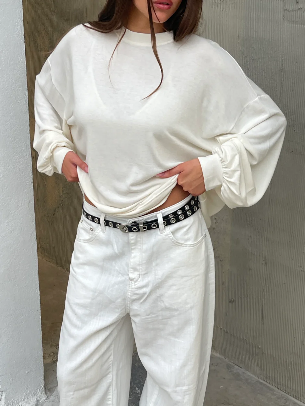 Basic Long Sleeve Tee Ivory
