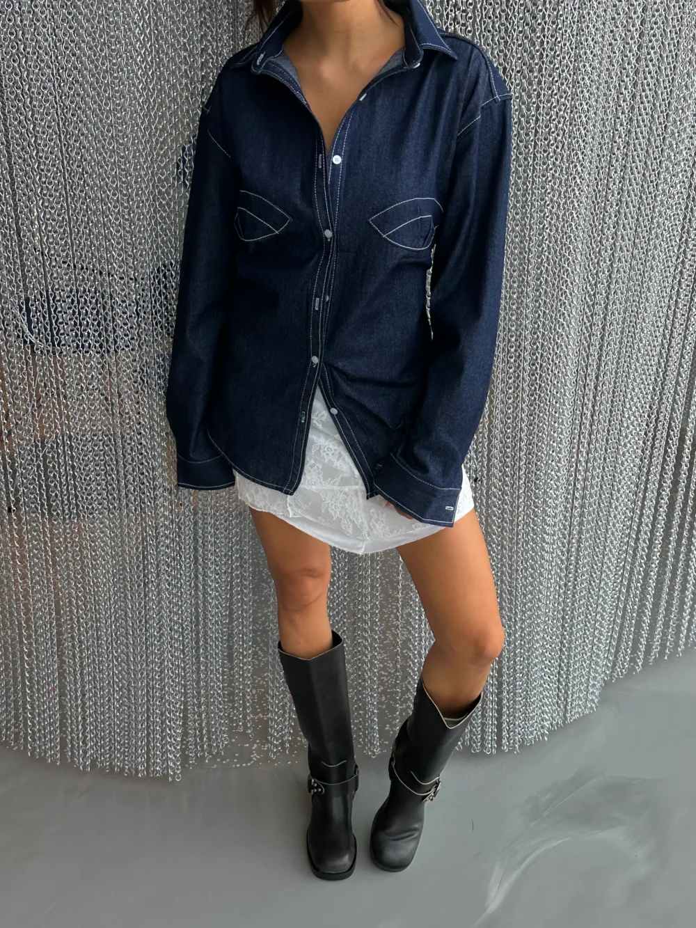 Mermaid Blouse Dark Blue Denim - 5