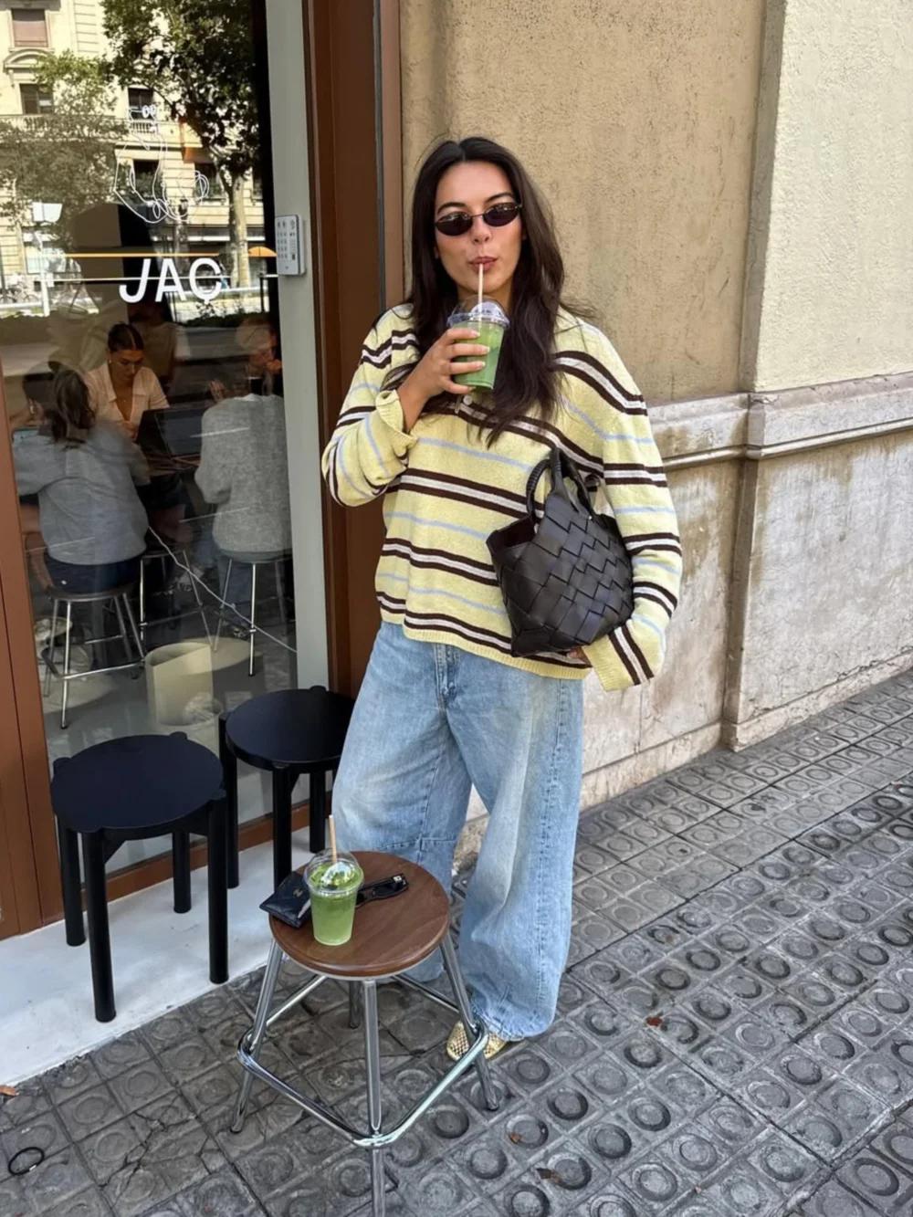 Knitted Striped Polo Longsleeve Yellow - 5