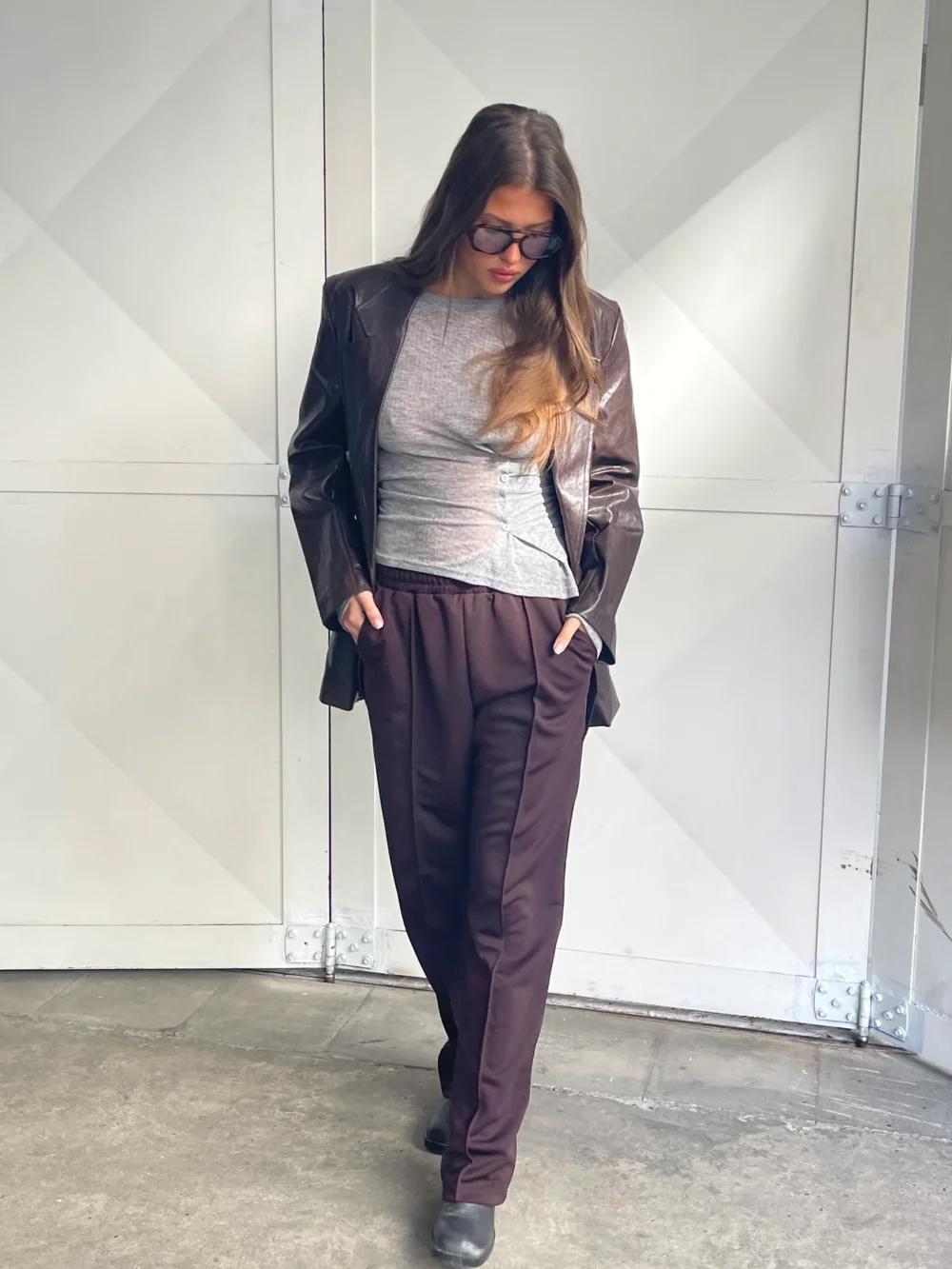 Side Buttoned Longsleeve Top Grey - 5