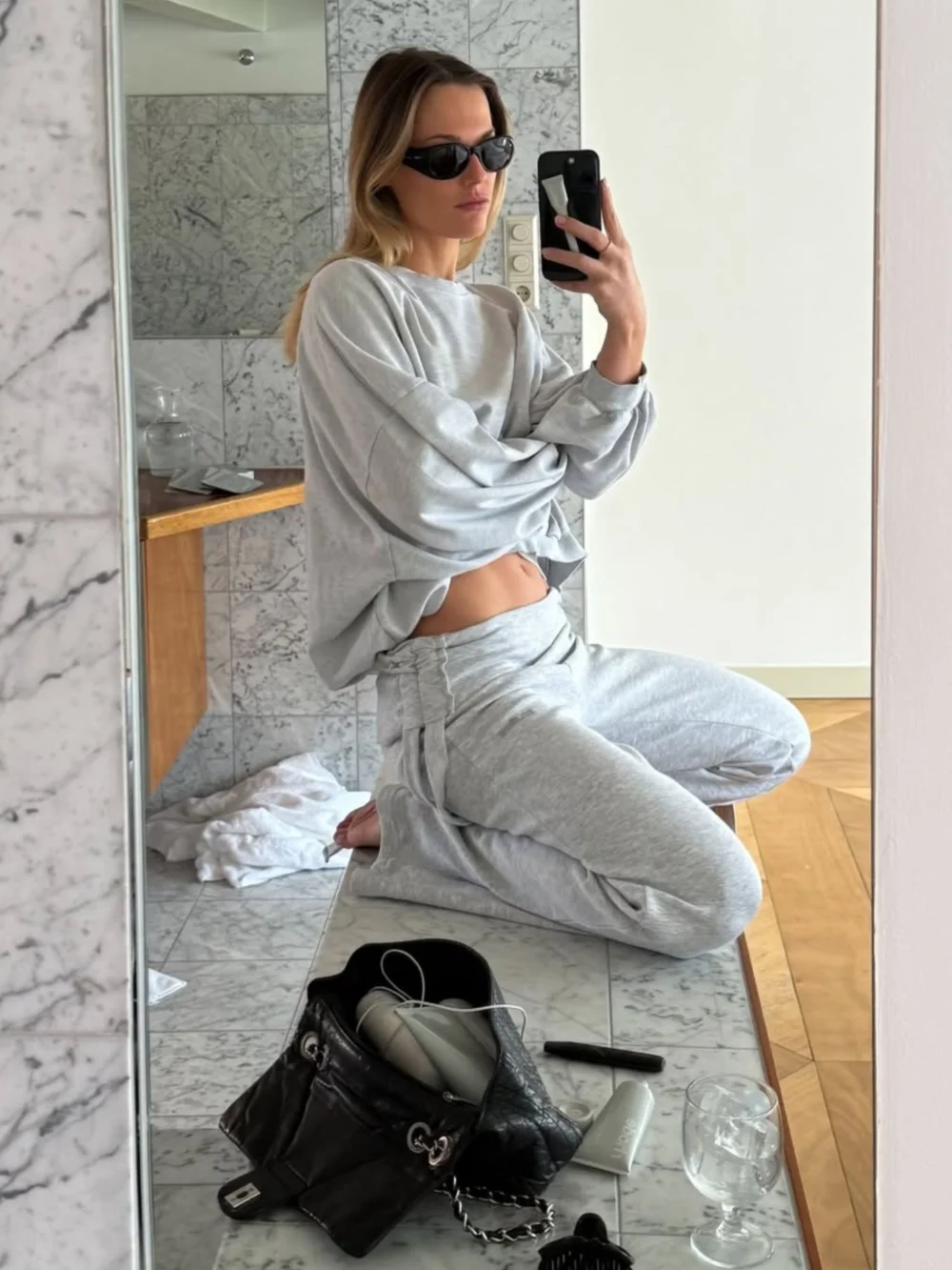Oversized Lightweight Sweater Light Grey