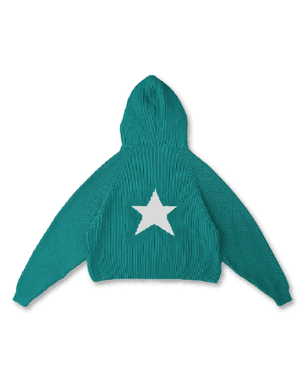 STAR KNIT ZIP-UP HOODIE