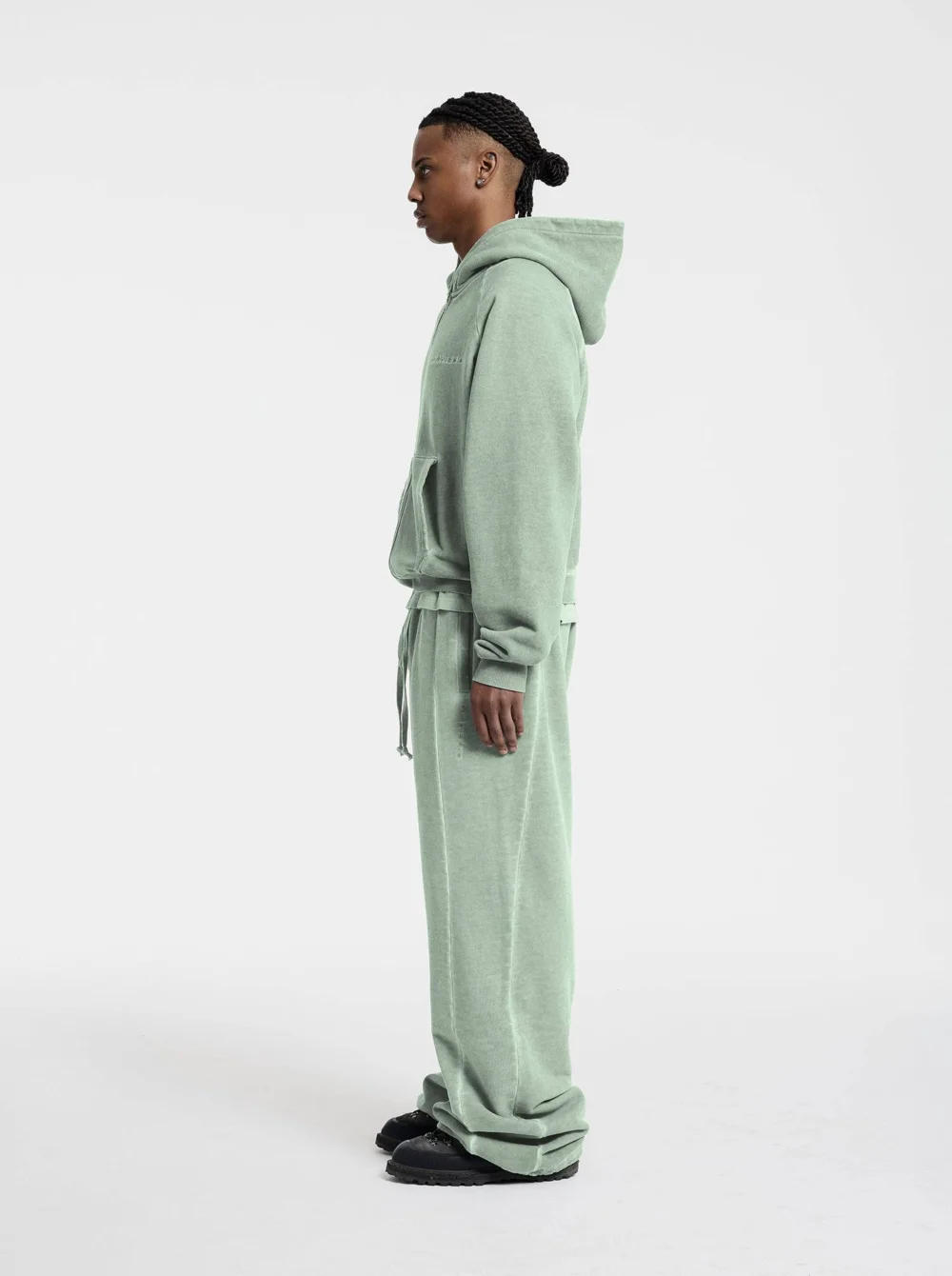WASHED ZIP-UP - MUTE GREEN - 5