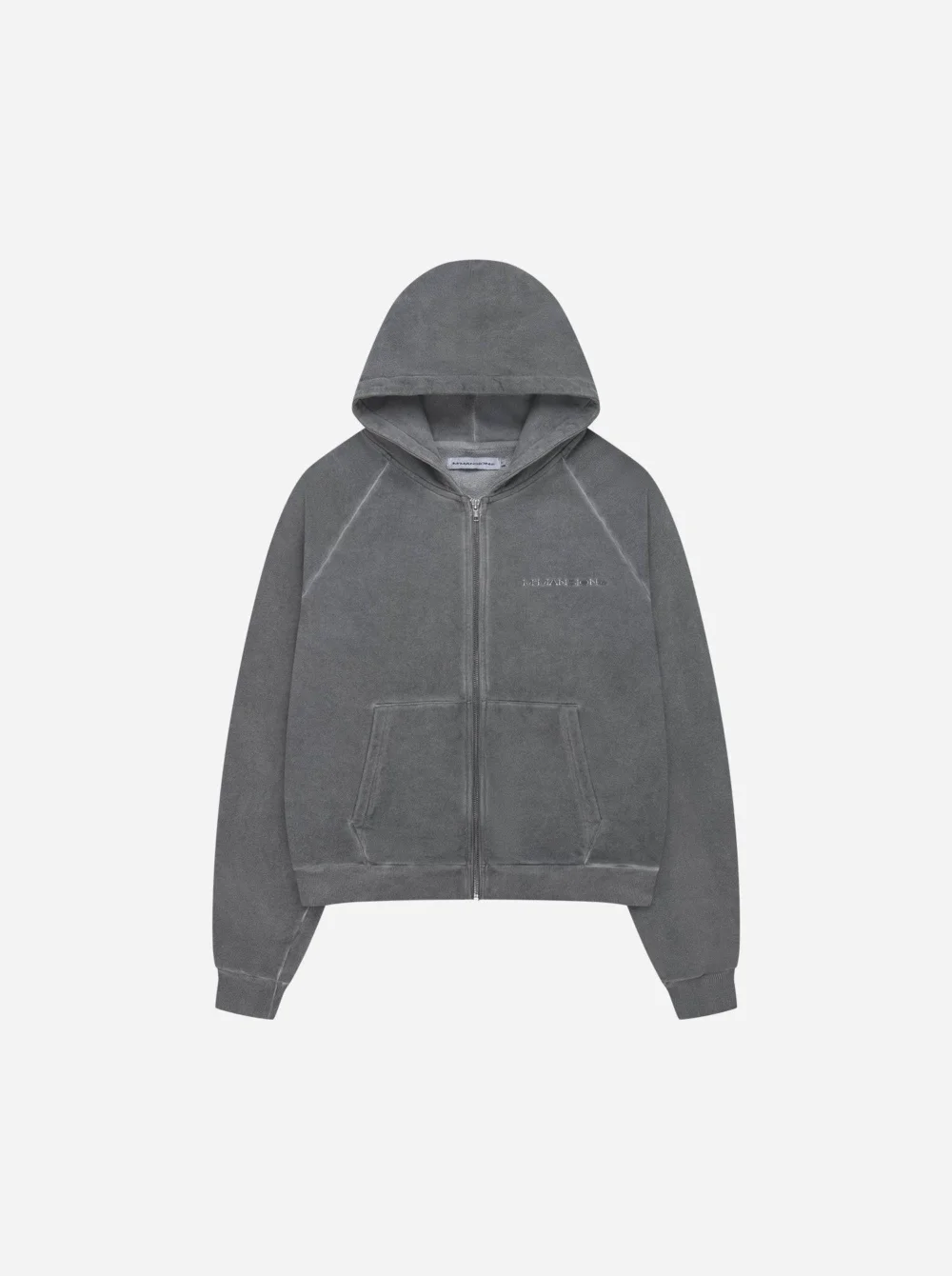 WASHED ZIP-UP - MOON GREY