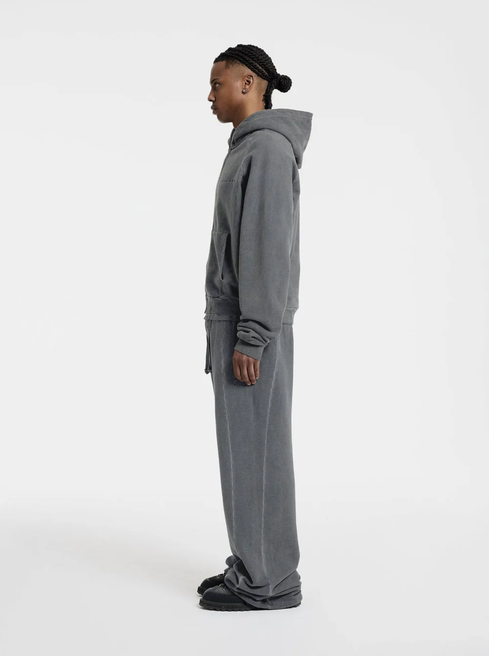 WASHED ZIP-UP - MOON GREY - 5