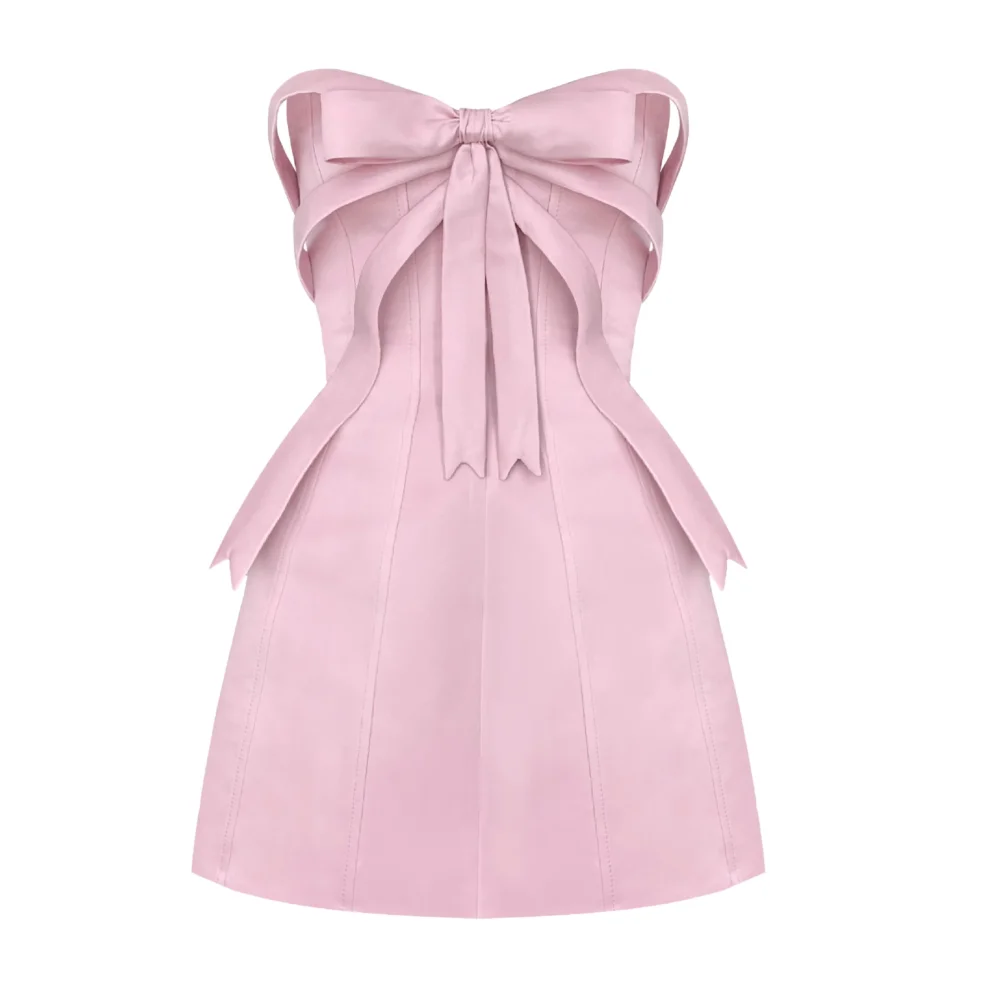 Pink Bow Mini Dress