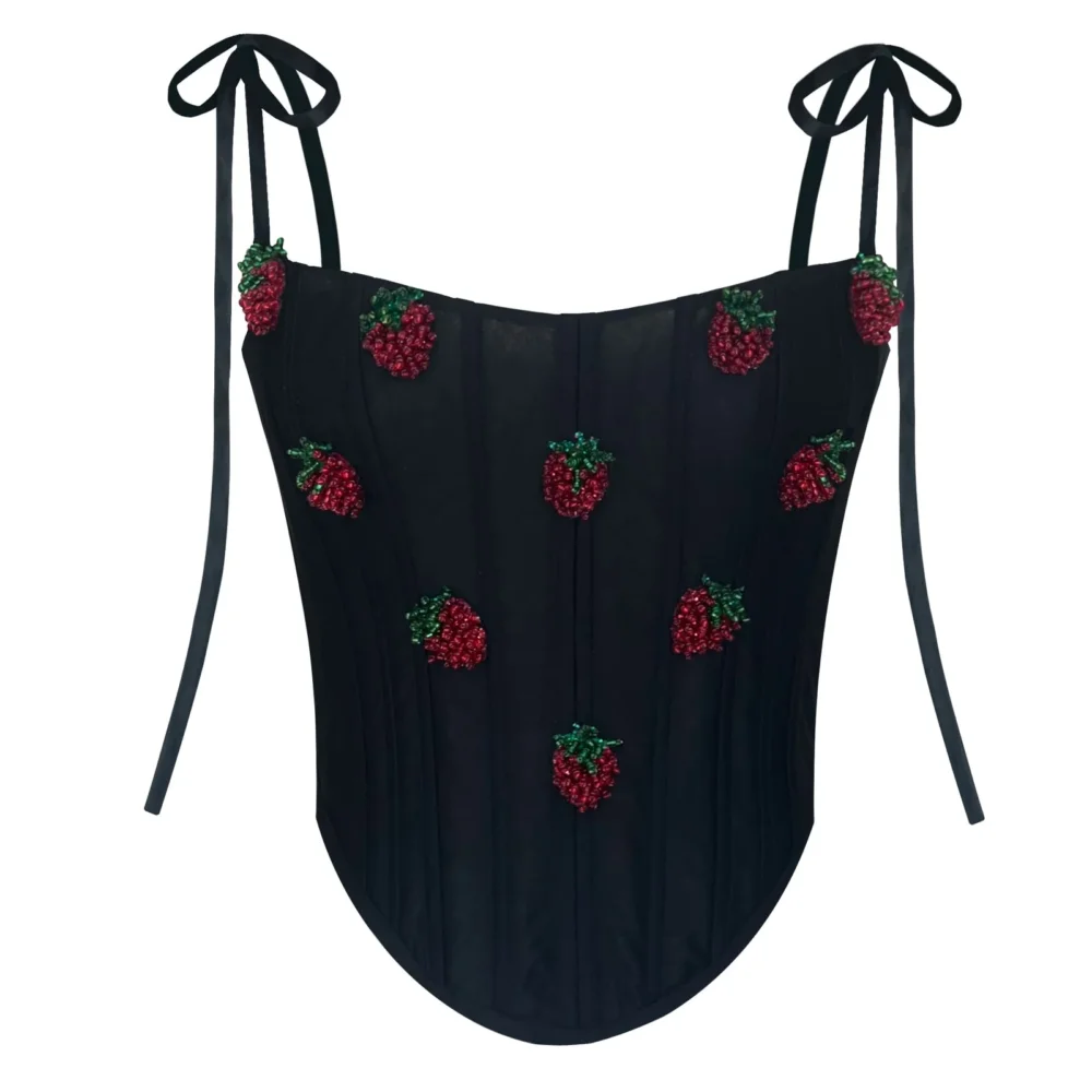 Strawberry Black Corset