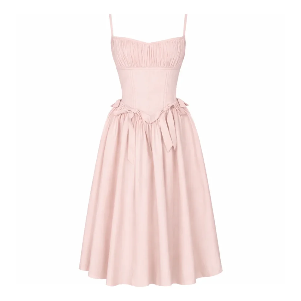 Pink Swan Midi Dress