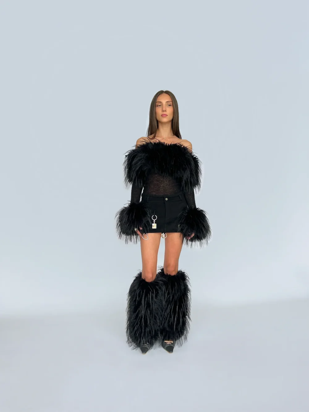 Black Fur Top - 2