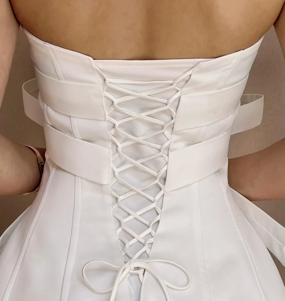 White Bow Mini Dress - 3
