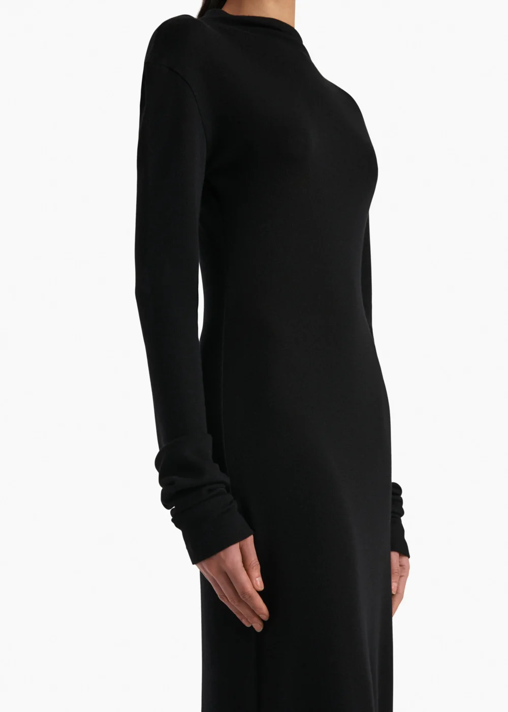 Norla Dress in Black Silk Cashmere Jersey - 5