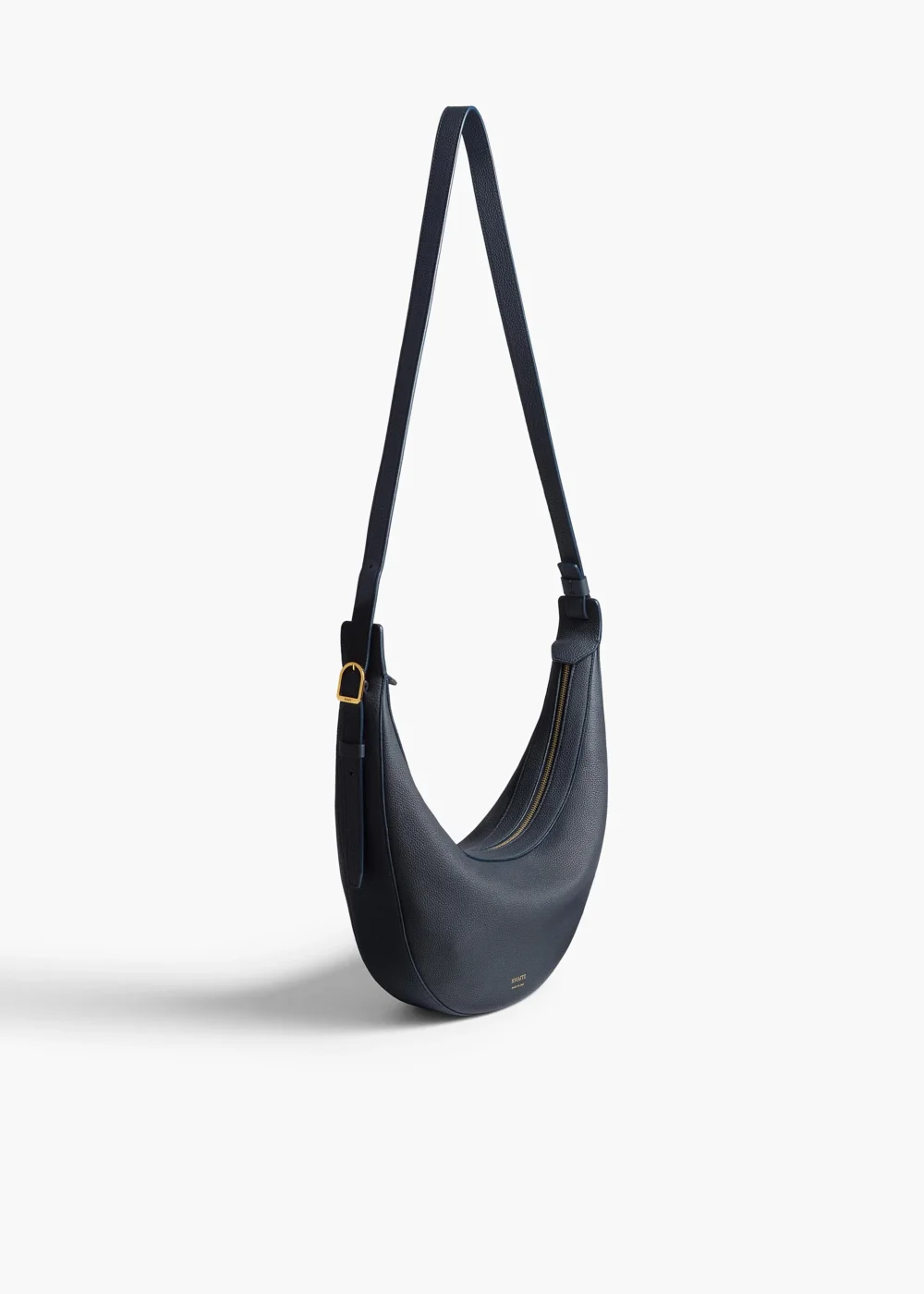 Small Augustina Crossbody Bag in Midnight Pebbled Leather