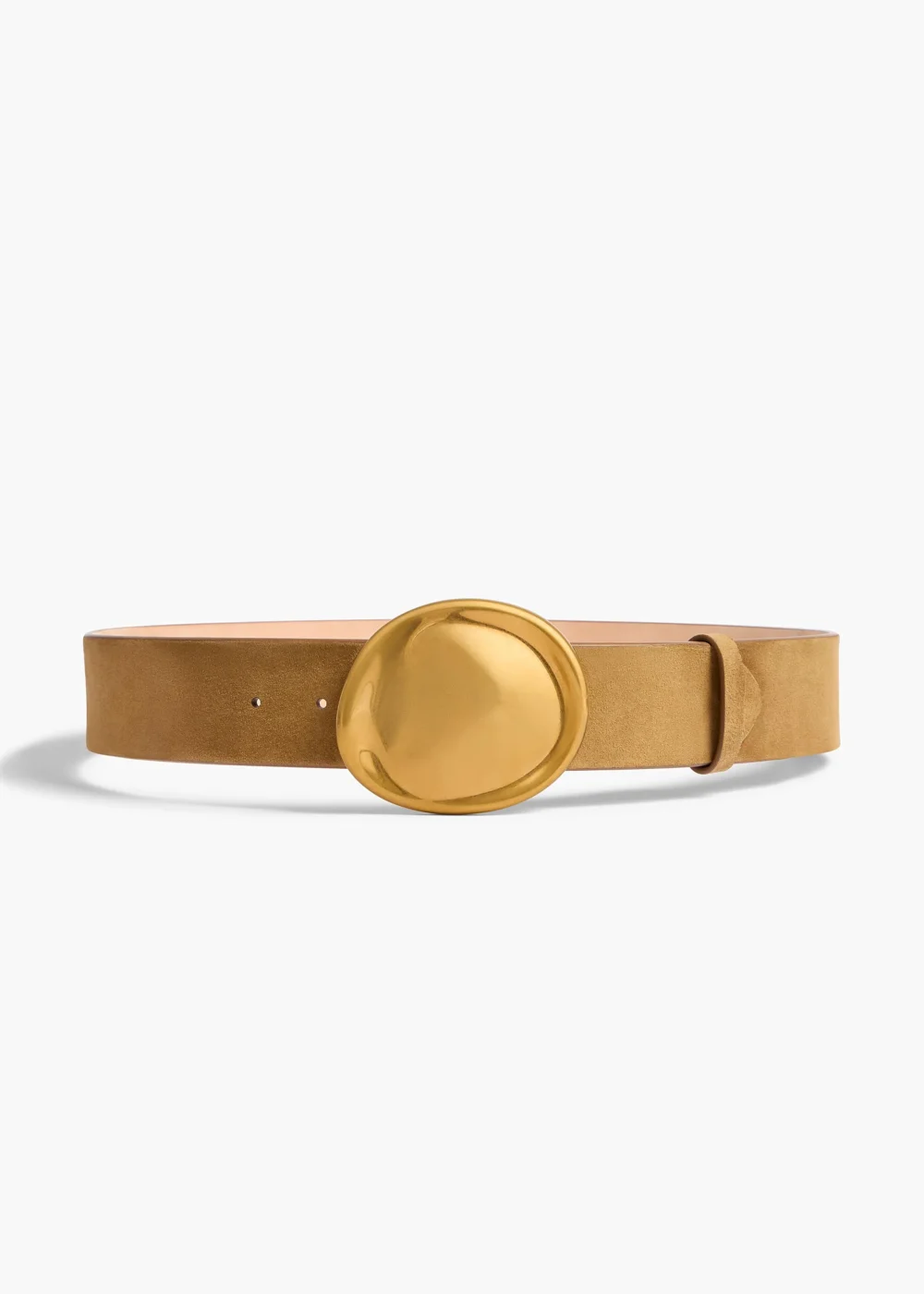 Keefe Belt in Mud Suede with Gold