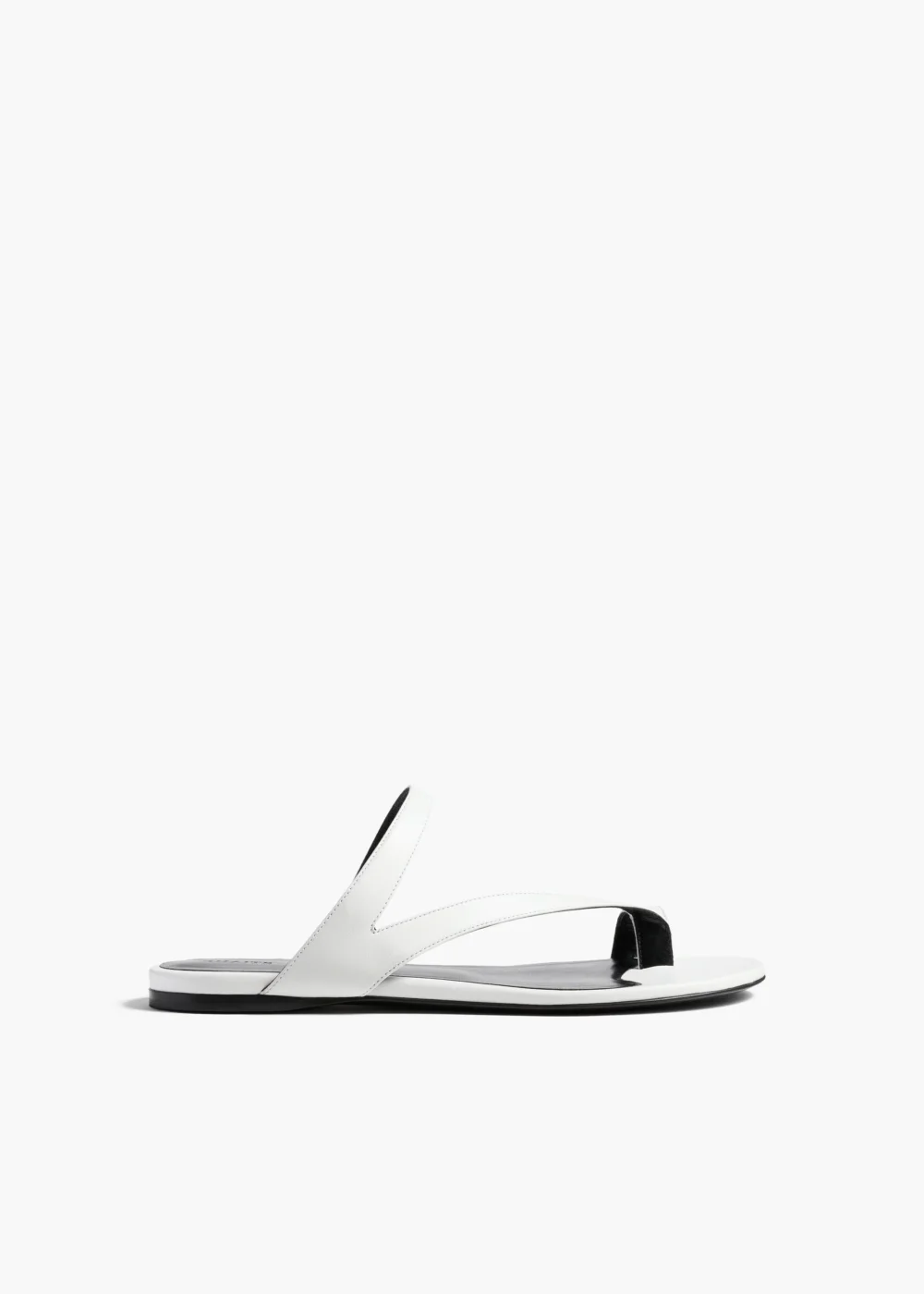 Aimee Flat Sandal in Optic White Leather
