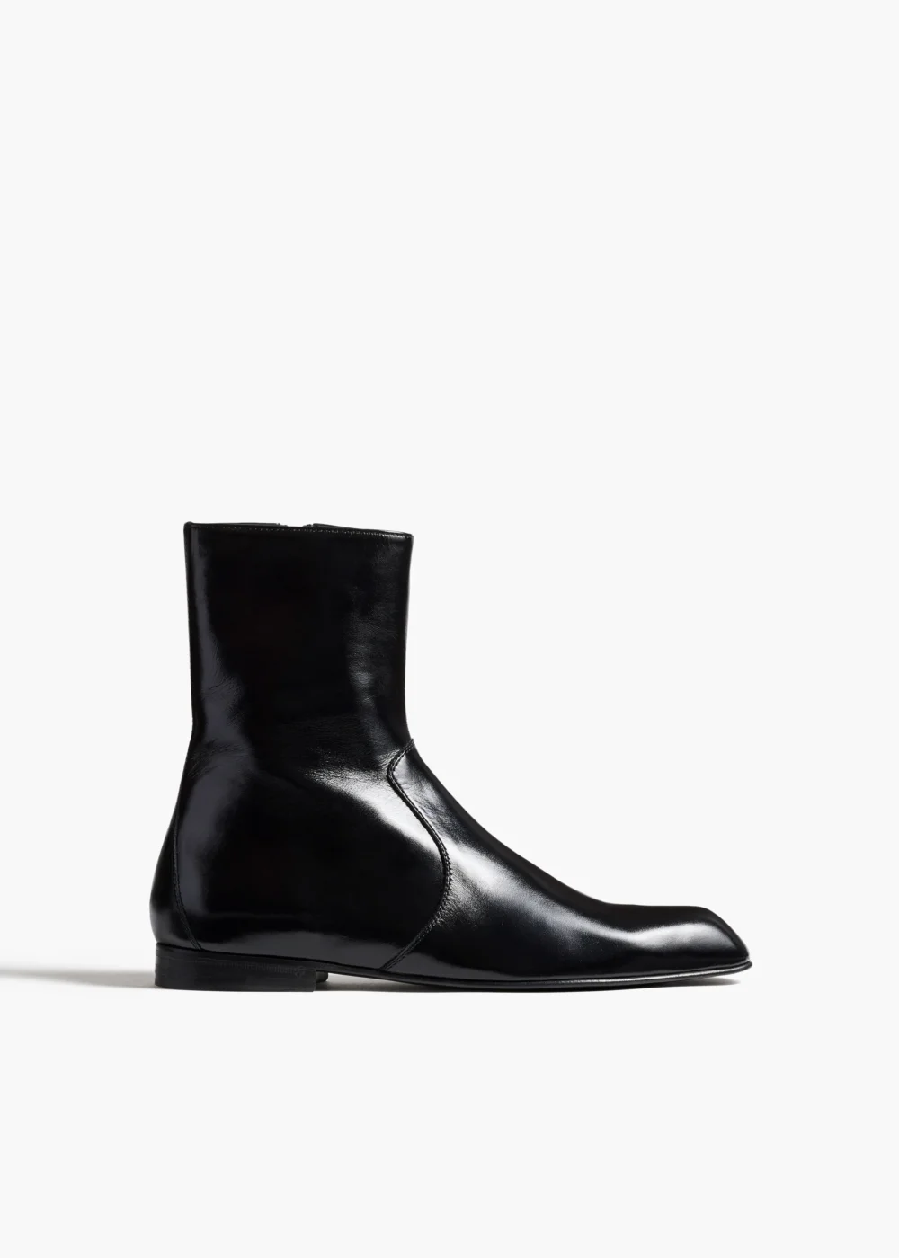 Colt Ankle Boot in Black Glazed Leather