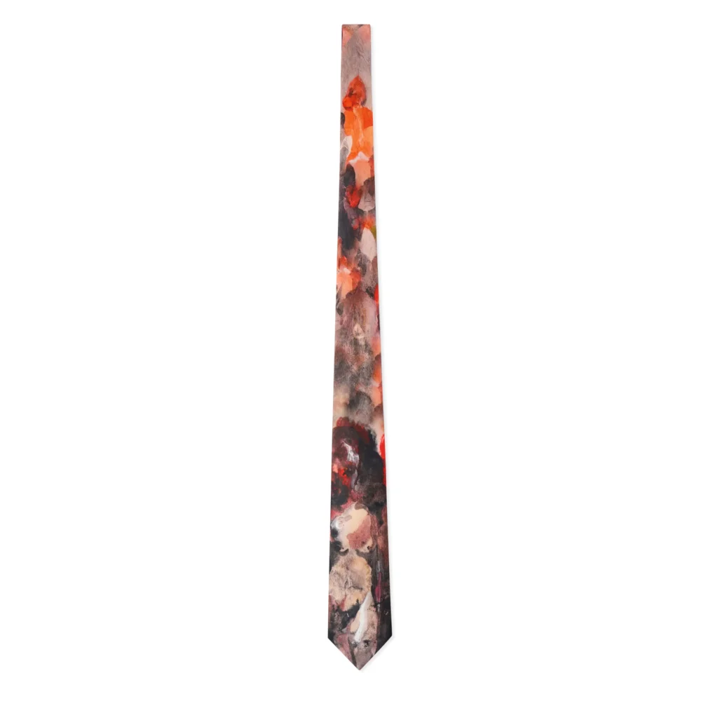 Women Figure Oil Painting Silk Tie [Black]