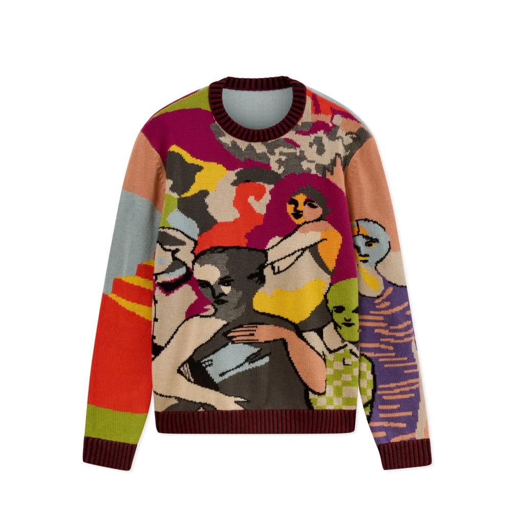 Two Step Hand Embroidered Sweater [Multi]