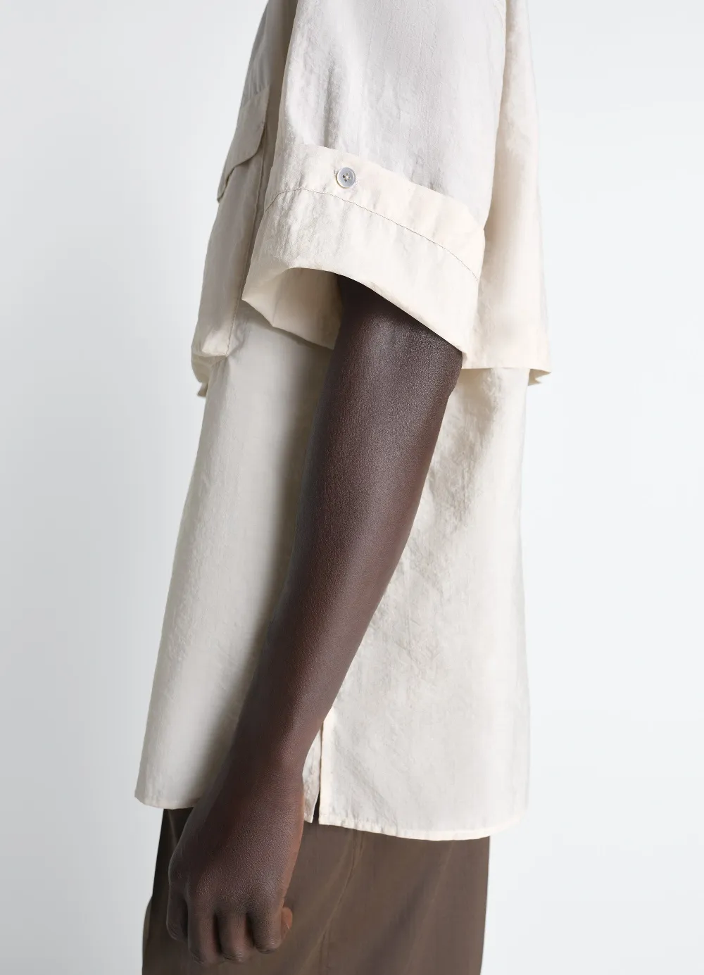 SHORT SLEEVE UTILITY SHIRT IN WASHED TECHNICAL COTTON - 3