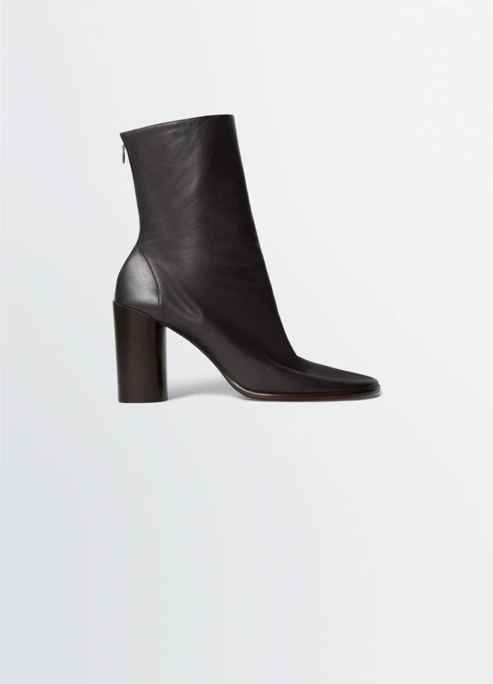 GLOVE ANKLE BOOTS WITH 80MM HEEL IN LEATHER