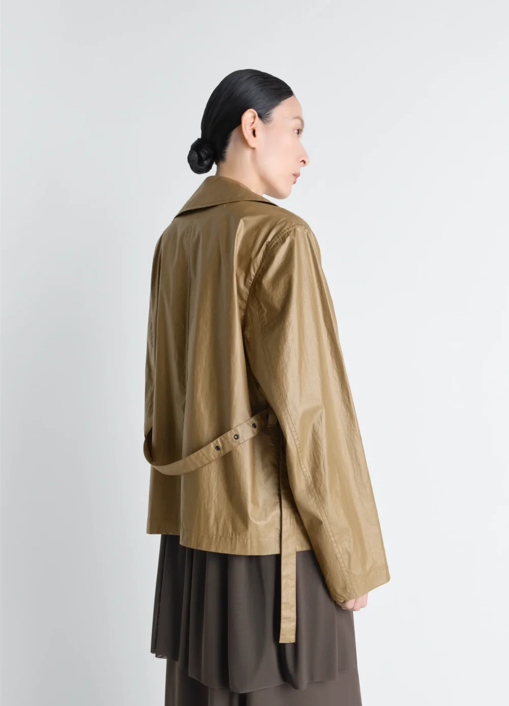 LIGHT WRAP JACKET IN LIGHT COATED COTTON - 5
