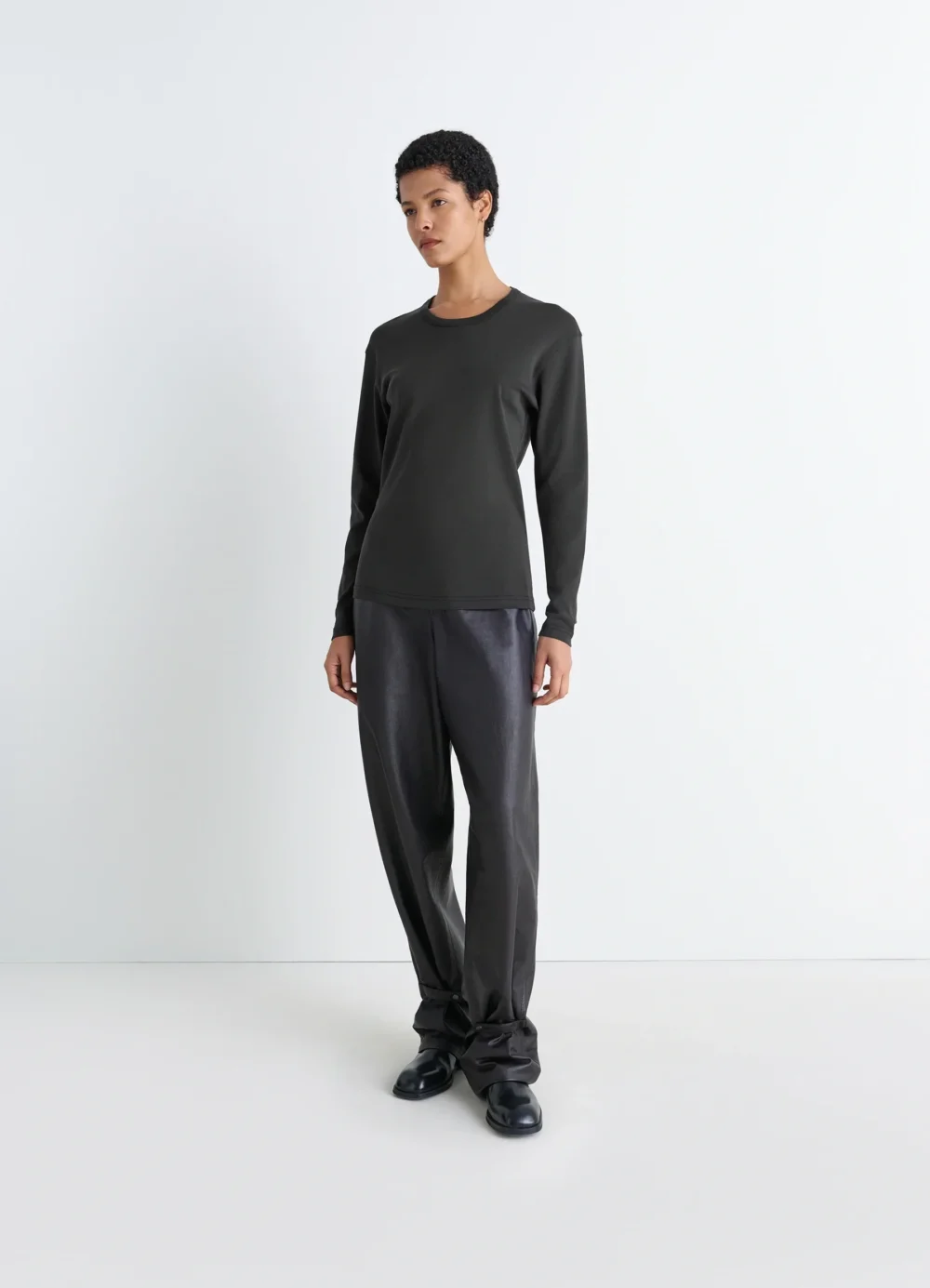 RIB LONG SLEEVE TOP IN JERSEY - 2