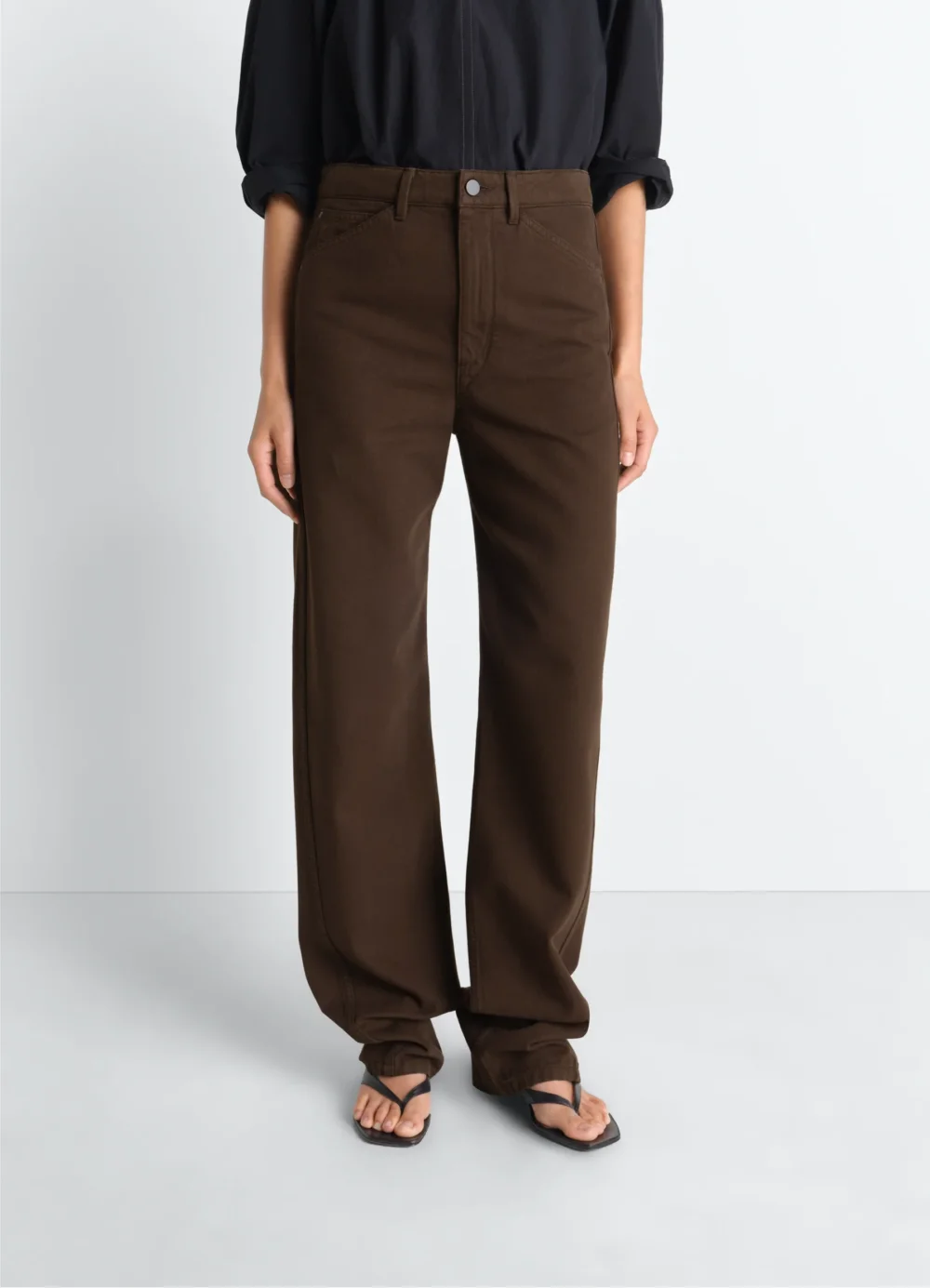 FIVE POCKETS TWISTED PANTS IN DYED HEAVY BROKEN TWILL - 2