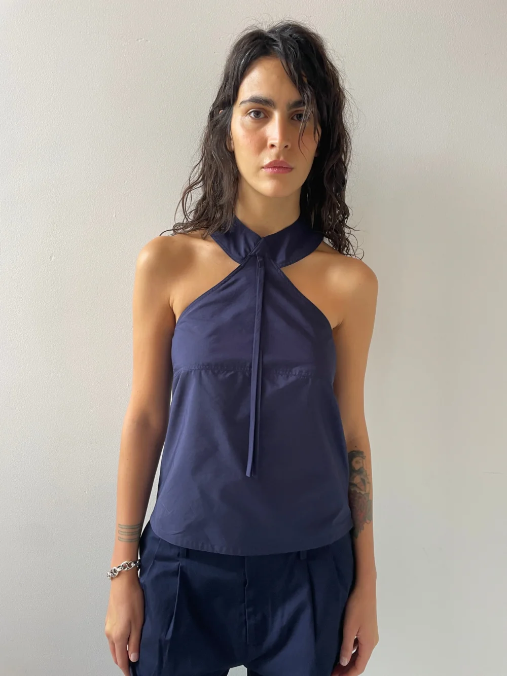 Neptune Halter, Cotton Twill Navy