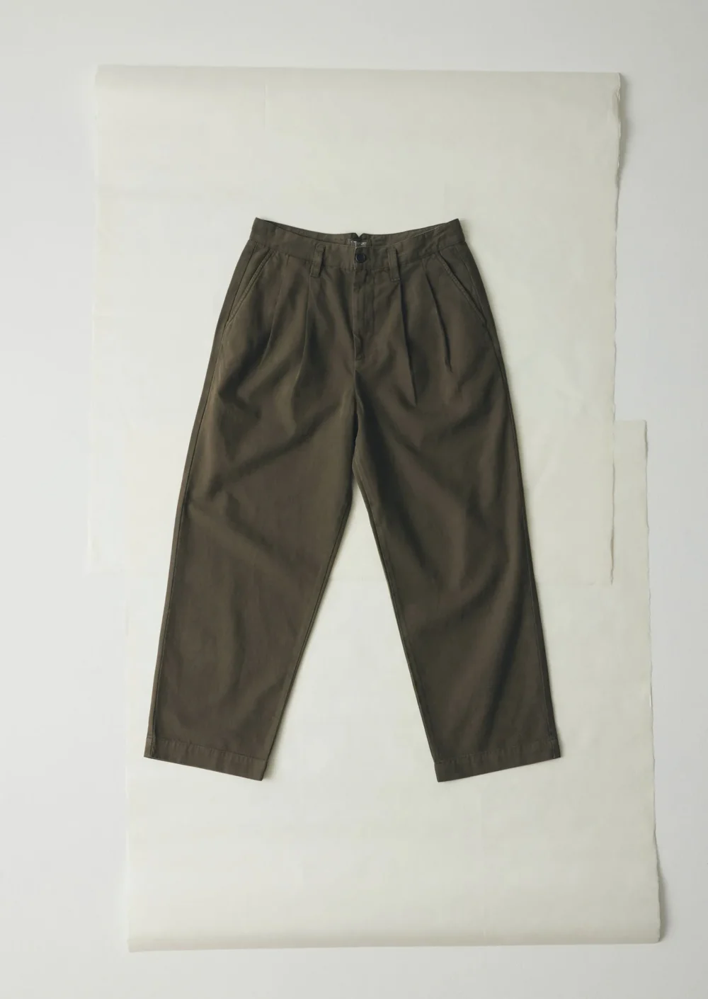 Bill Cotton Canvas Wide Leg Pants | Dark Olive