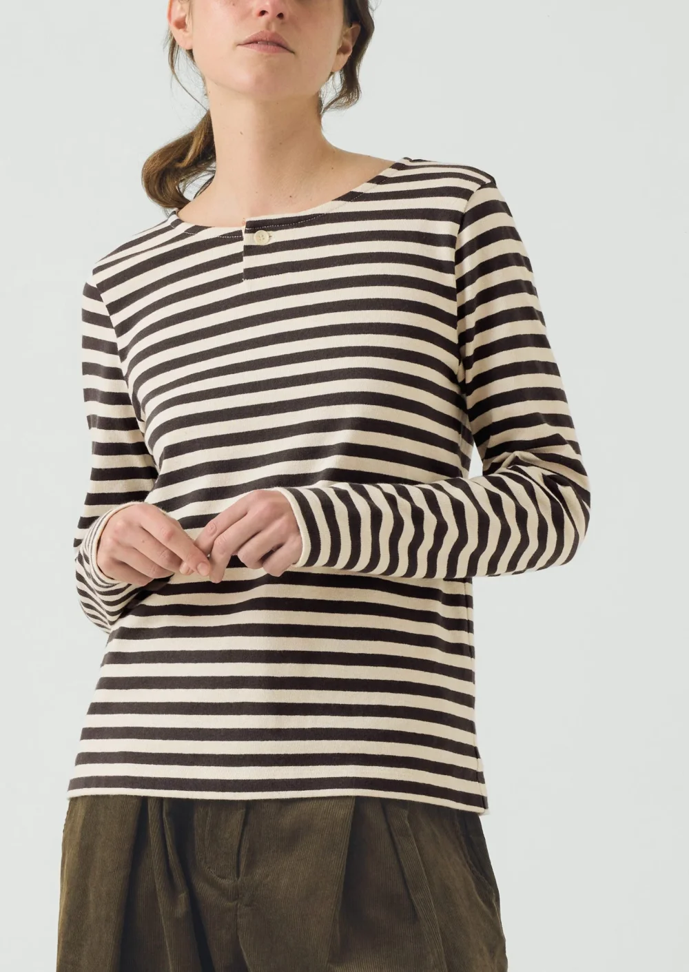 Chef Stripe Jersey Tee | Slate/Vintage White - 2