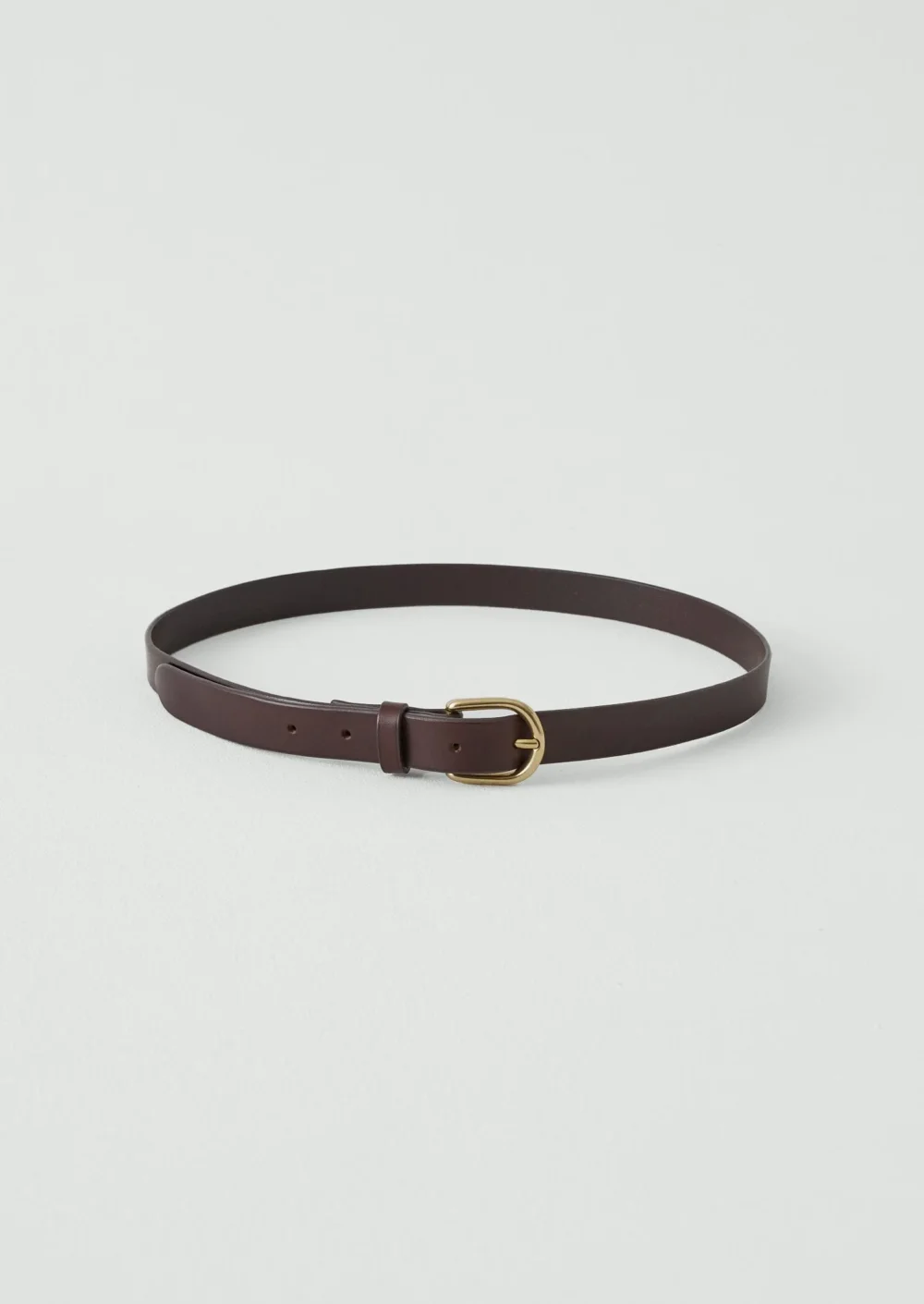 Laperruque Slim Leather Buckle Belt | Dark Brown